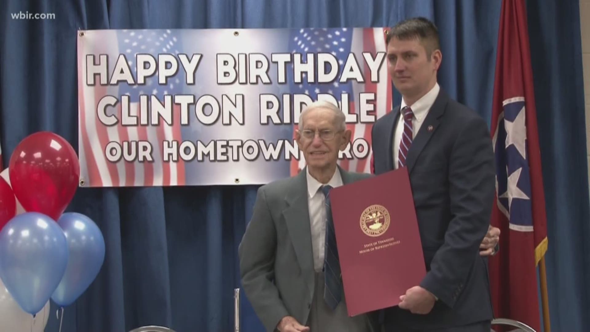 A veteran of the D-Day invasion celebrated his 98th birthday today in his hometown of Sweetwater.