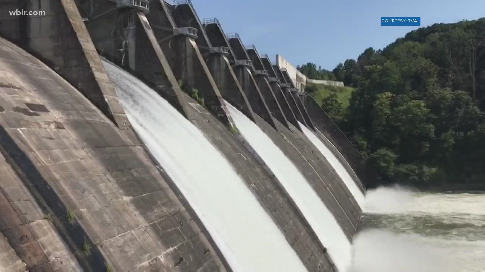 Rainfall from Tropical Storm Fred caused TVA to spill at Douglas Dam for the first time since 2014.