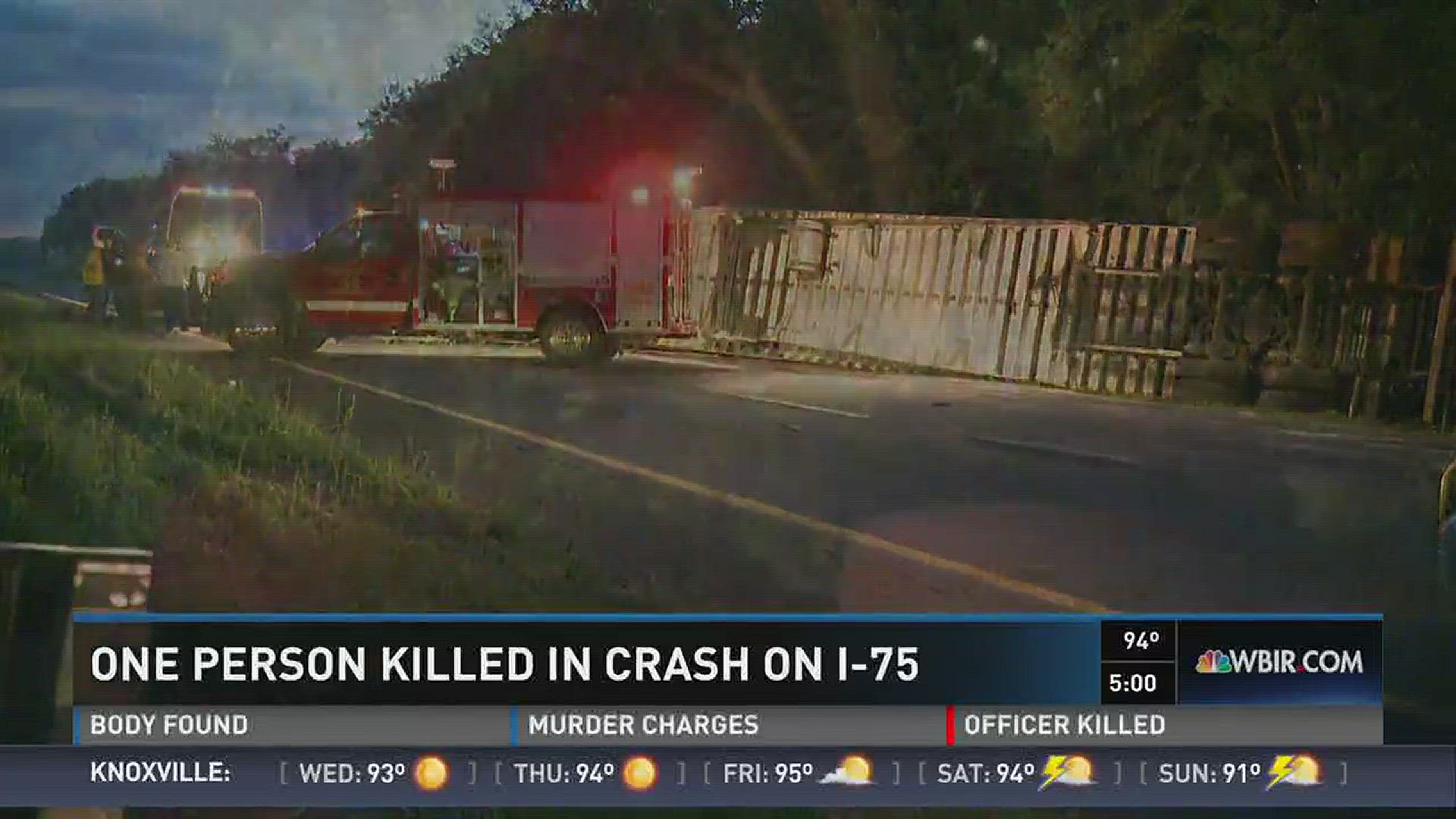 THP: Truck driver killed, 2 others hurt in I-75 crash | wbir.com