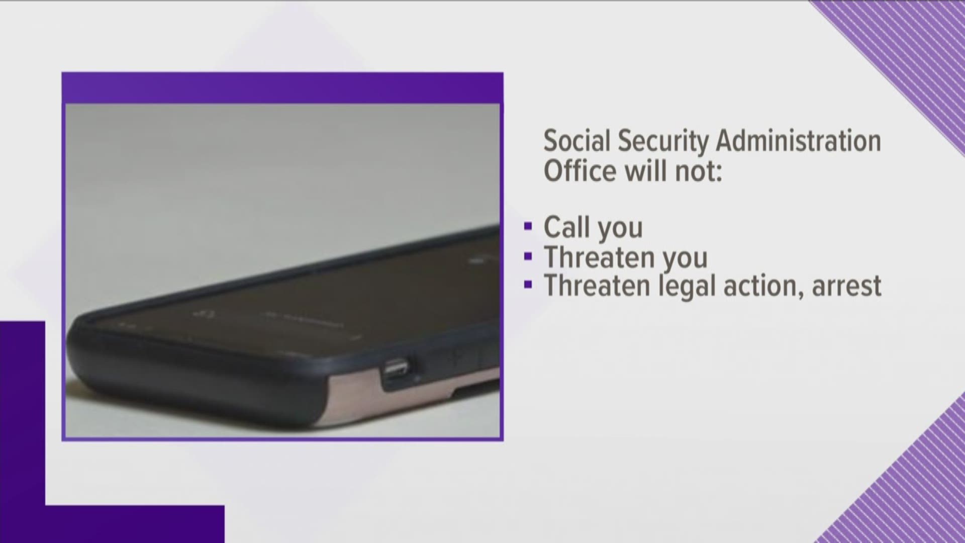 The Monroe County Sheriff's Office said phone scammers are claiming they're from the Social Security Administration.