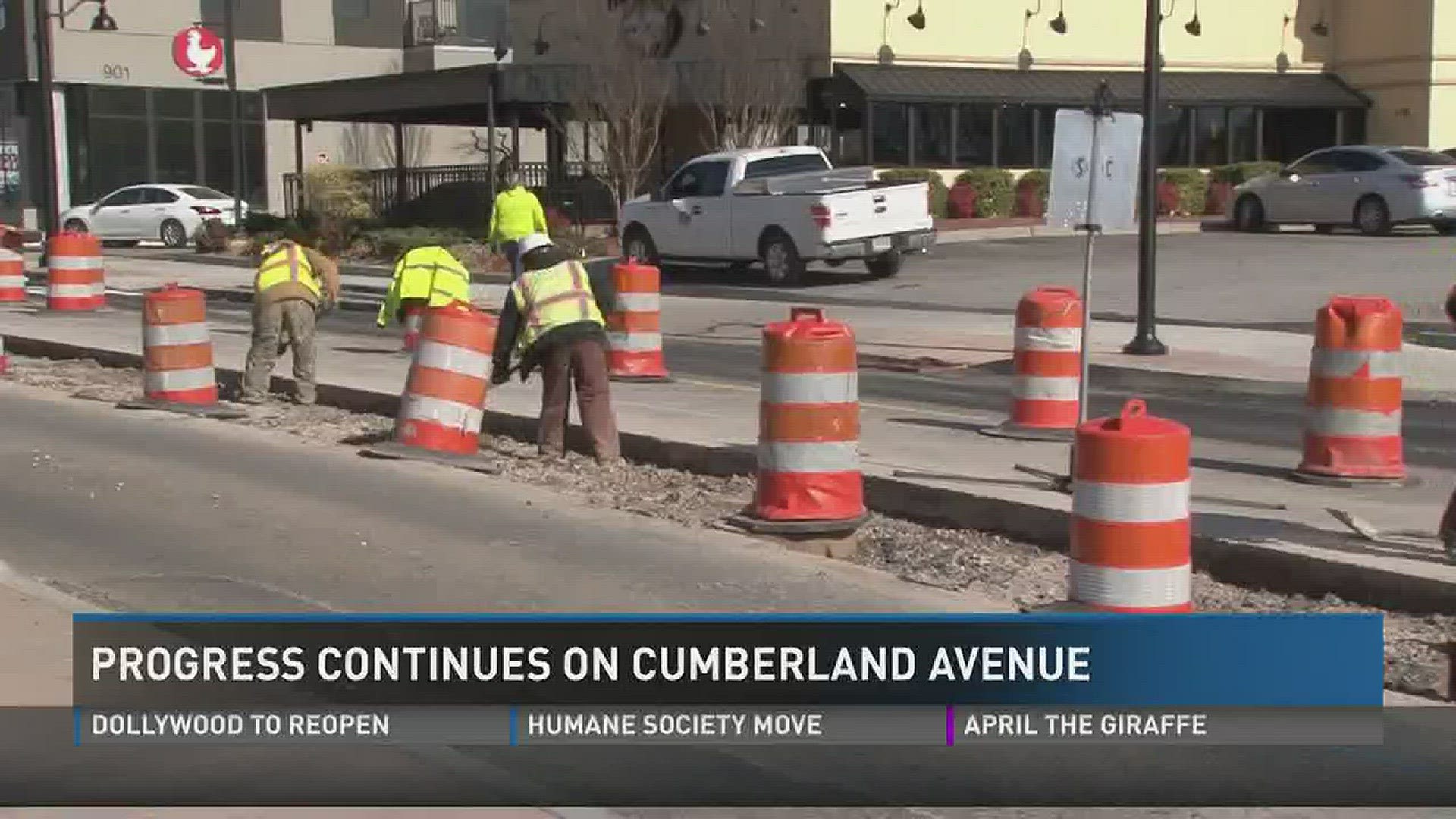 March 15, 2017: Cumberland Avenue drivers are adjusting to a new lane shift, as crews continue redesigning the street from four lanes to one in each direction with center turning points.