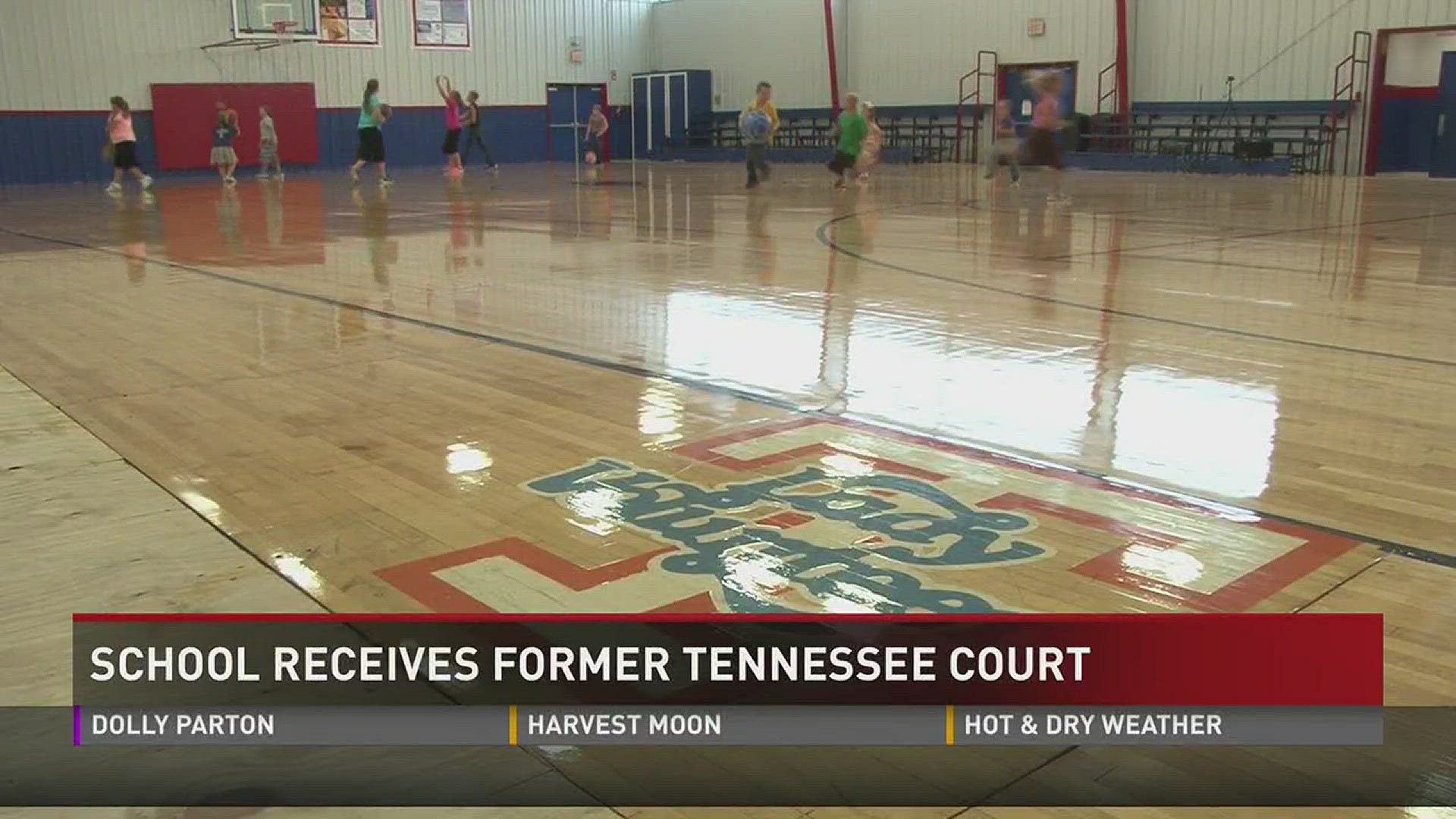Sept. 16, 2016: The basketball court from UT's Stokely Athletic Center has found a new home at Mount Pisgah Christian Academy in Oliver Springs.