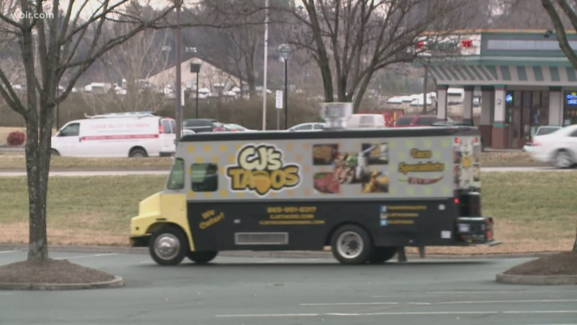 The food truck serves a variety of different tacos and travels around Knoxville, serving people at several different locations.