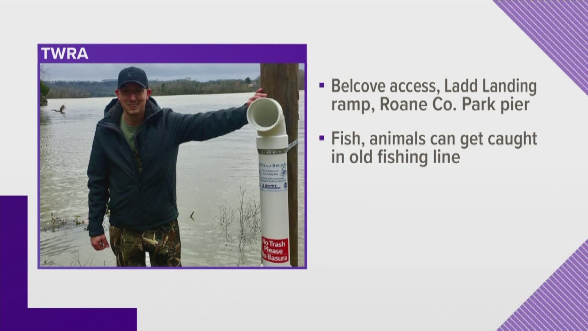 Anglers on Watts Bar Lake may spot new recycling bins for fishing lines.
