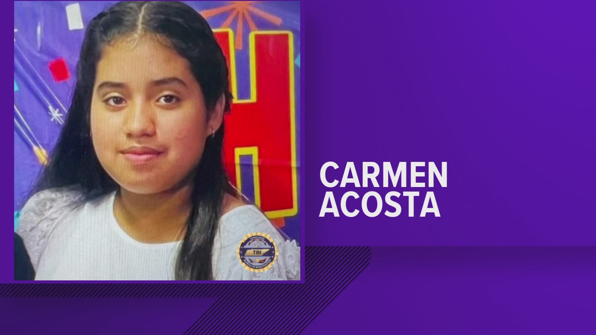 The Tennessee Bureau of Investigation issued an Amber Alert for Carmen Acosta Sunday afternoon.