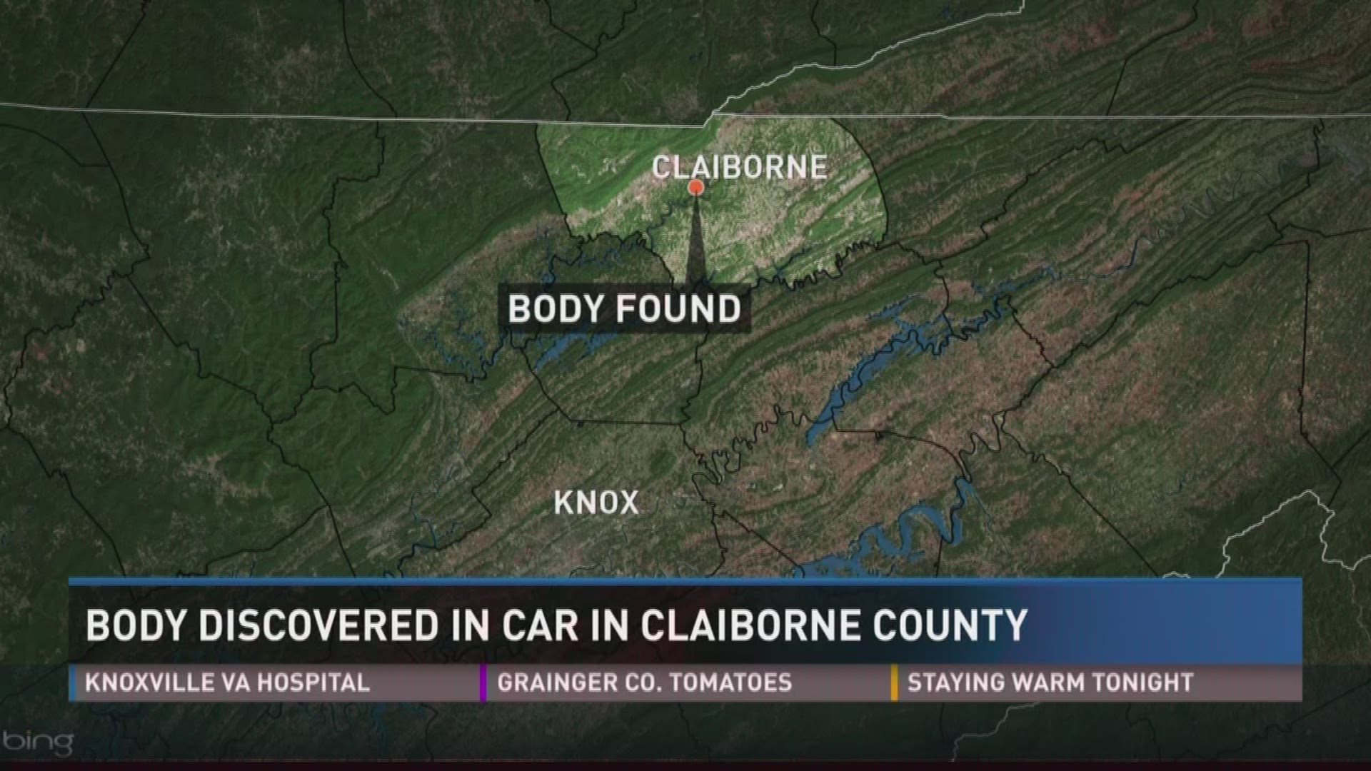 July 20, 2017: Authorities discovered a body in Claiborne County near Powell River.