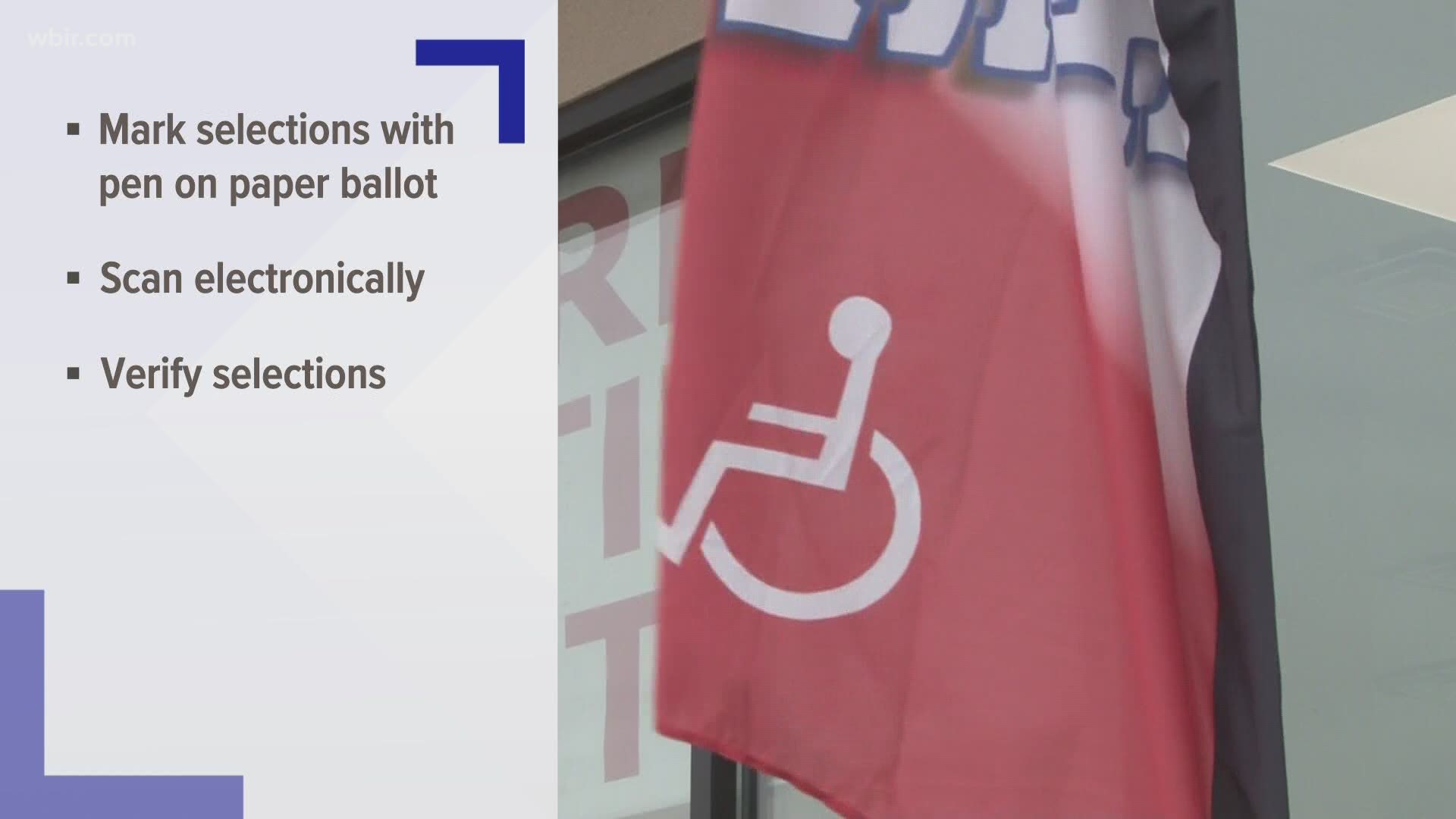 Instead of rotating a small wheel and clicking on choices inside a booth, voters must mark their choices with a pen on a paper ballot in the booth.