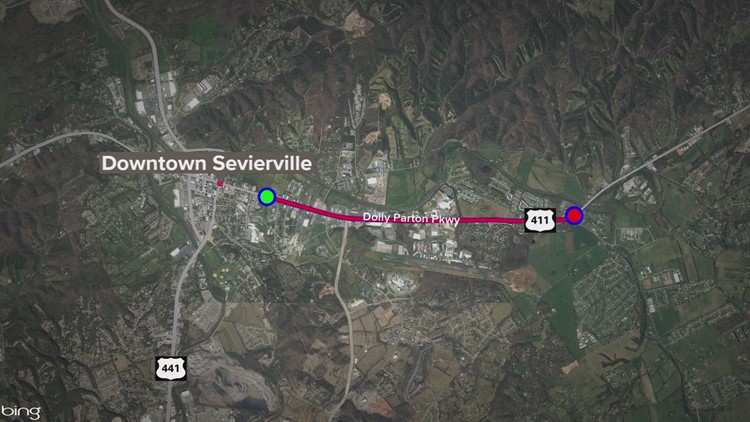 TDOT crews paving Dolly Parton Parkway