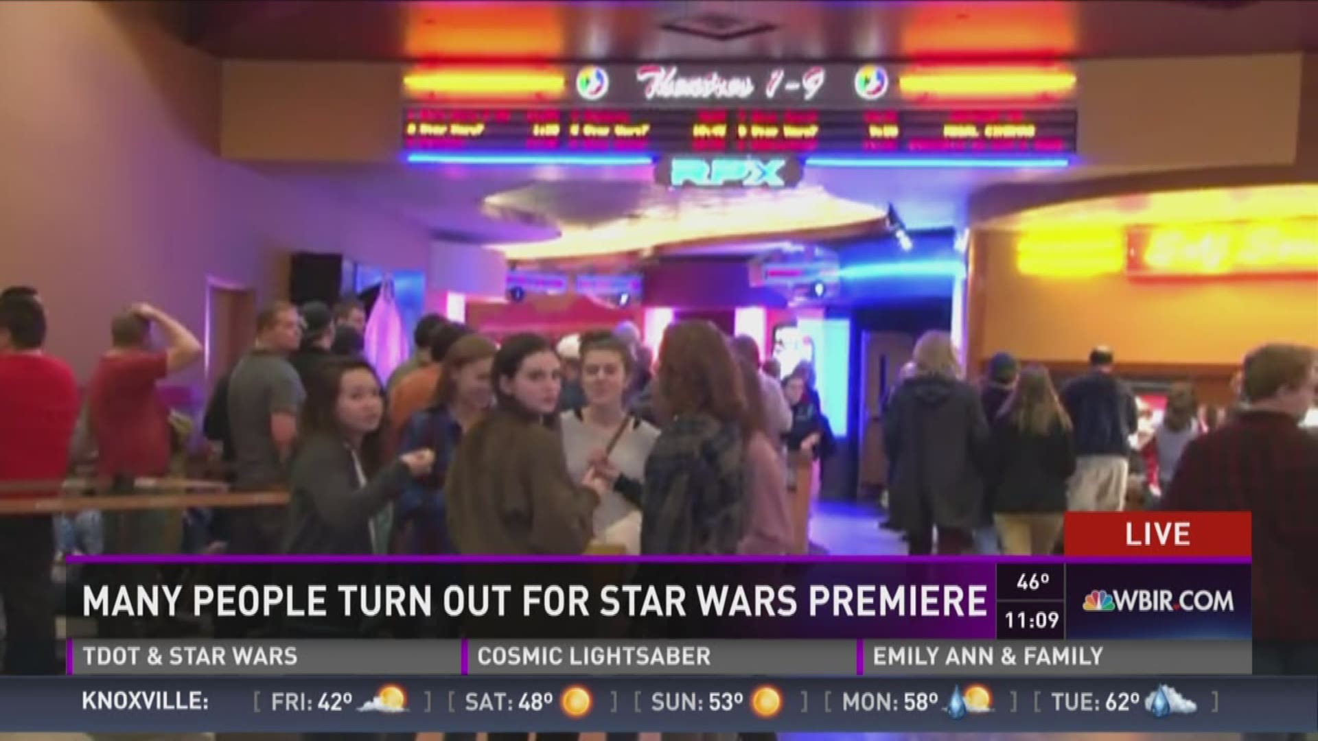 The new Star Wars film debuted Thursday night in East Tennessee and hundreds of die-hard turned out for the first showings.