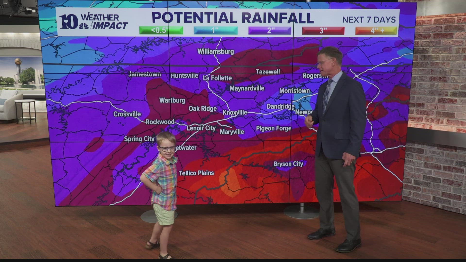 Looks like we have a mini meteorologist on our hands! Eli's favorite color is pink and he was very excited to see Todd!