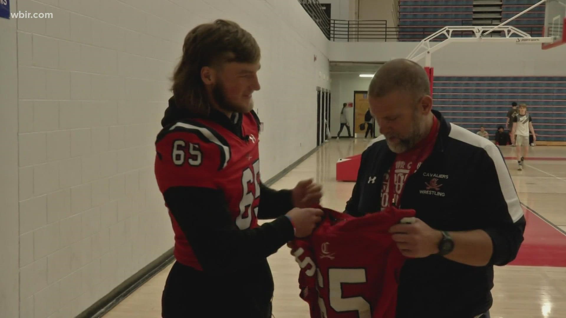 Cookeville High School seniors give jerseys to teachers and