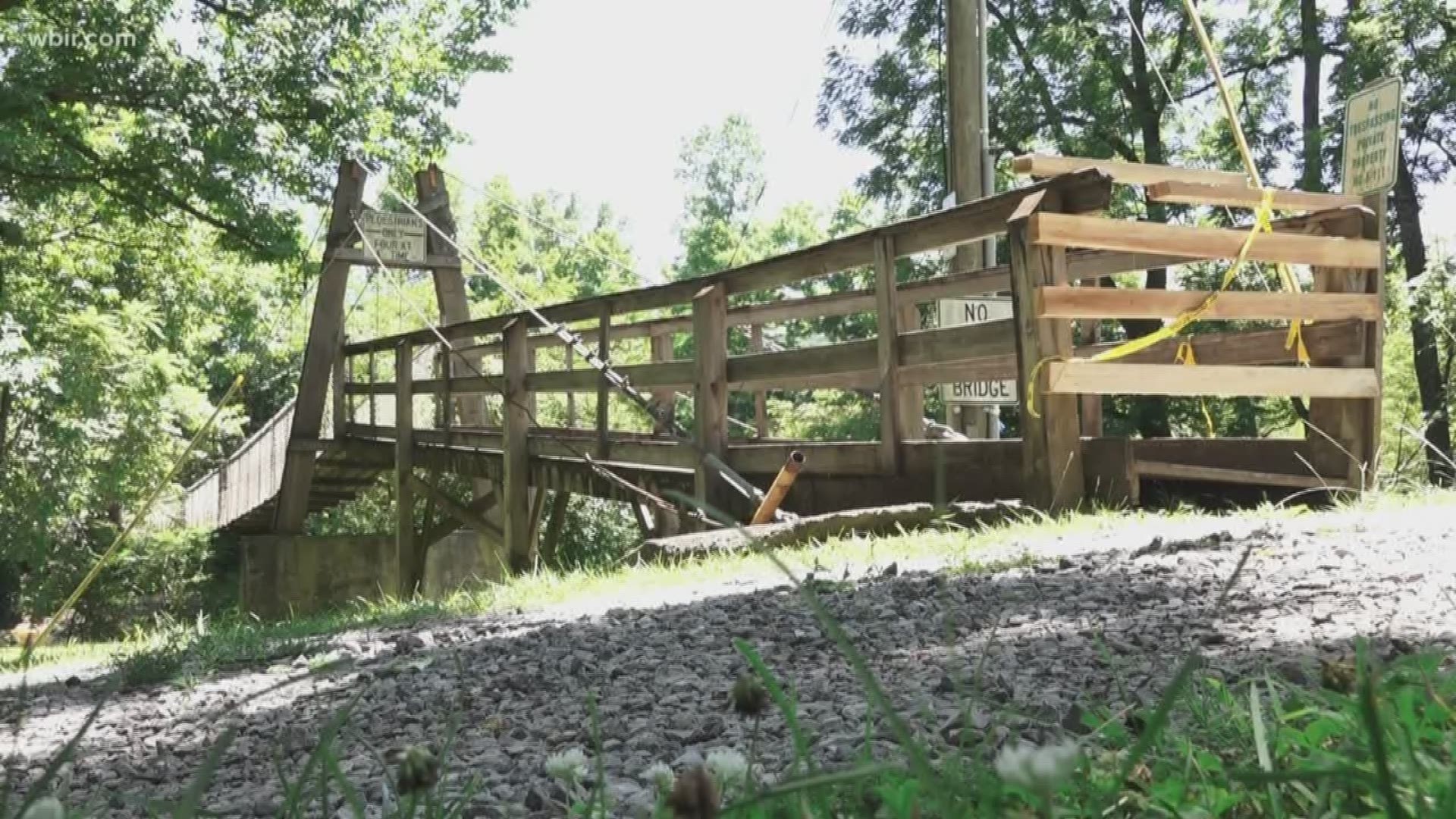Crews from the Blount County highway department repaired and reopened the Dark Island swinging bridge.