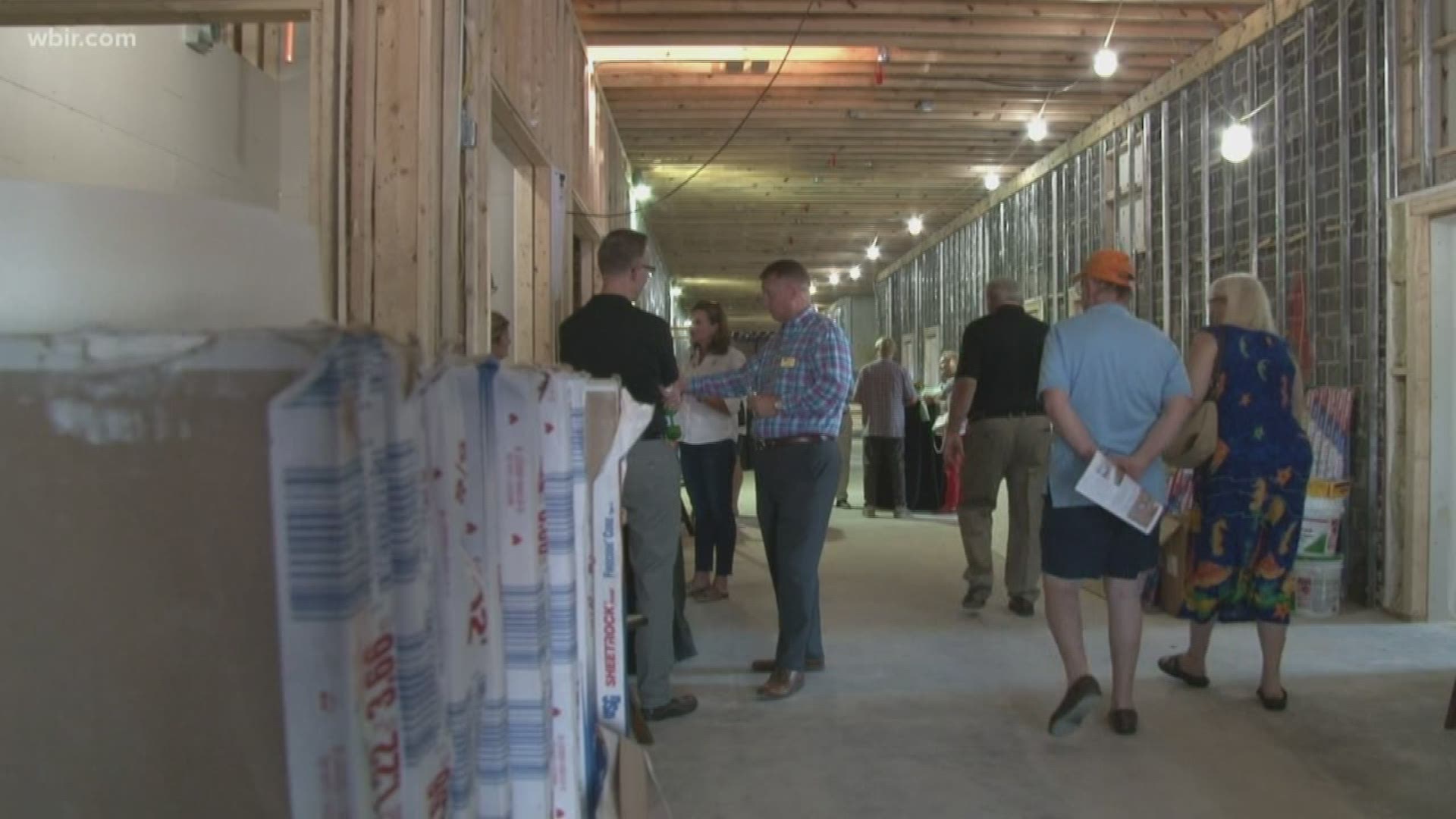 Knox Heritage members got a sneak peek at the progress inside the old South High School as it gets new life.