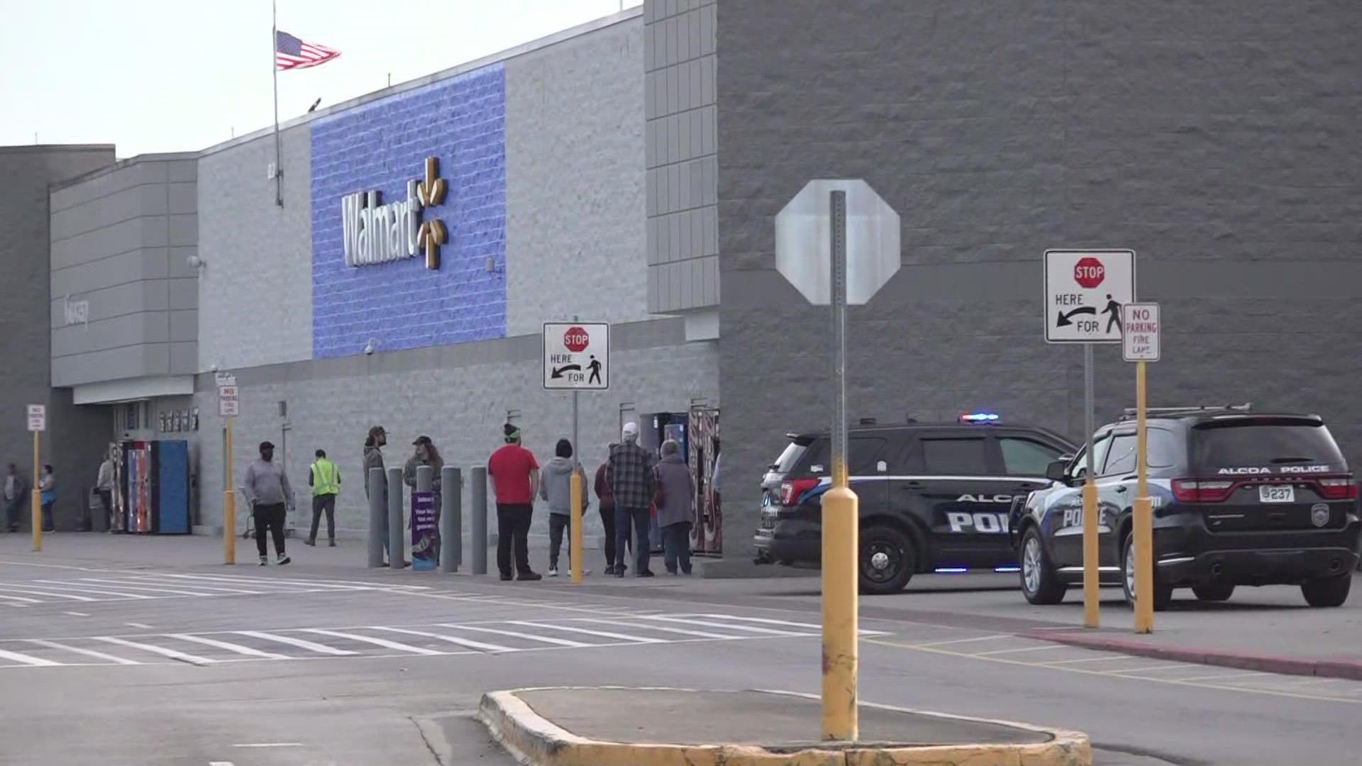 A spokesperson said that a false report led to speculation online about why there was a heavy police presence at an Alcoa Walmart.