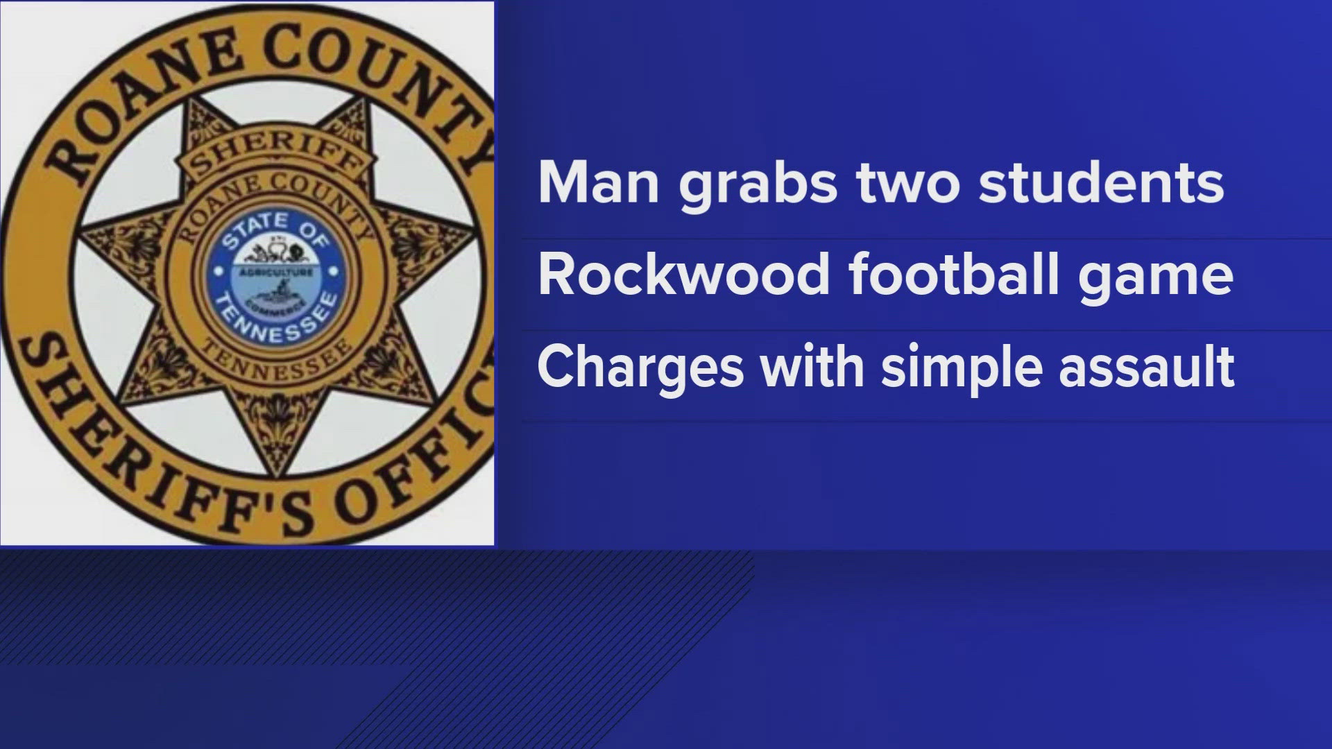 The Roane County Sheriff's Office said Oscar Livingston Jr., 38, faces two counts of simple assault. It also said no juveniles were injured.