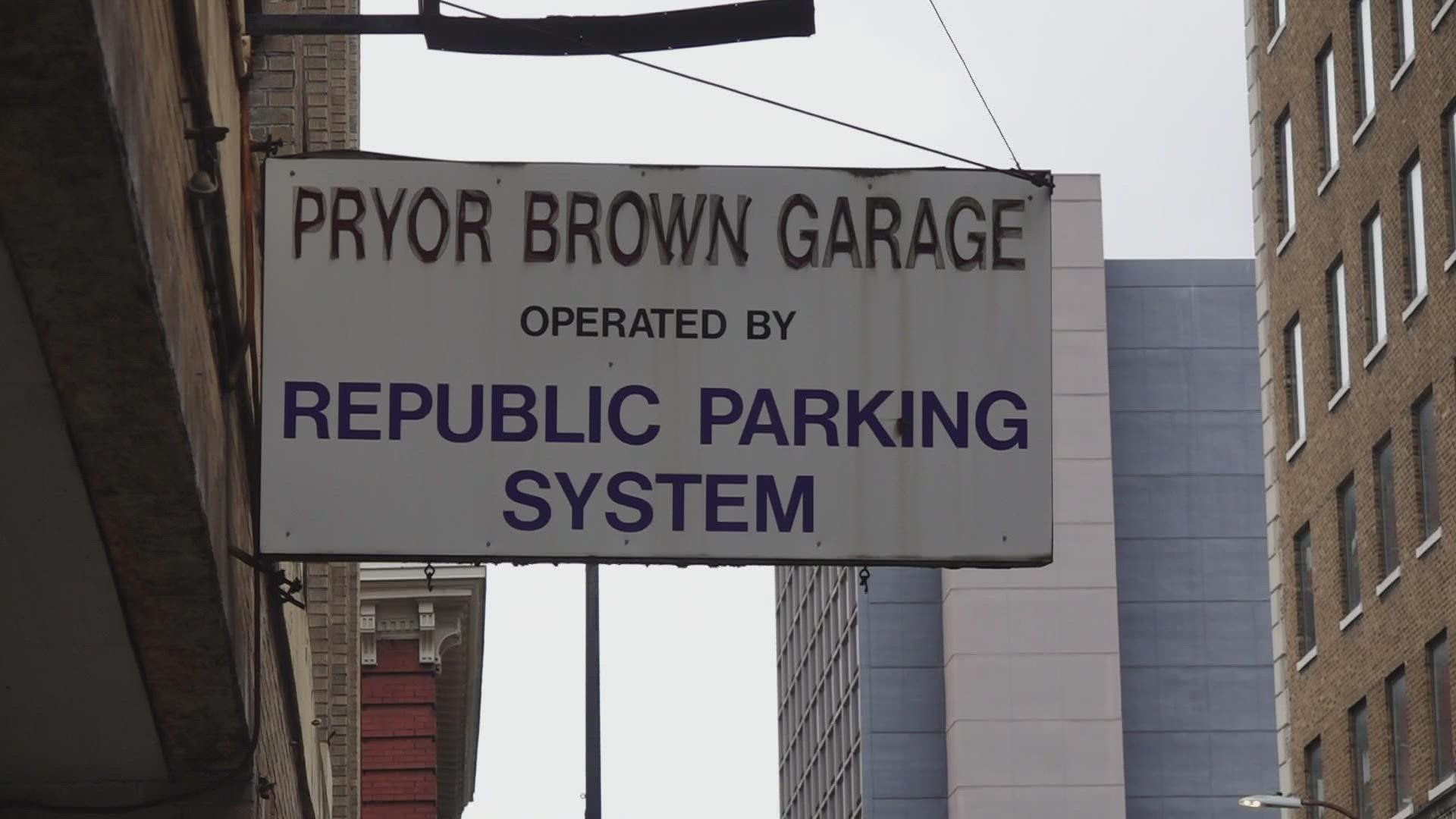 City records show the owners of a historic downtown garage have applied for a demolition permit. Preservations said the Pryor Brown building is falling apart.