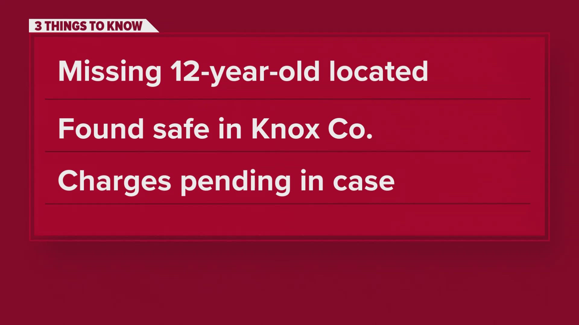 Raileigh Capps was last seen wearing gray sweatpants, a white t-shirt, a brown fuzzy jacket and black Nike shoes, according to the Knox County Sheriff's Office.