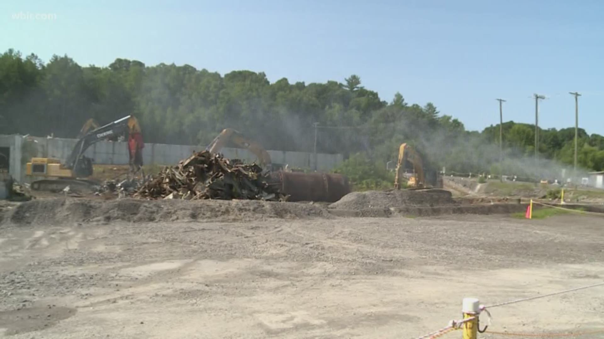 The Tosca Incinerator in Oak Ridge has been demolished as part of a hazardous material site cleanup in the East Tennessee Technology Park.