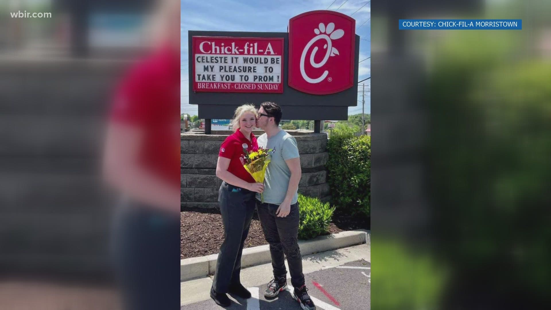 An East Tennessee teenager definitely didn't chicken out when it came to asking someone out to prom.