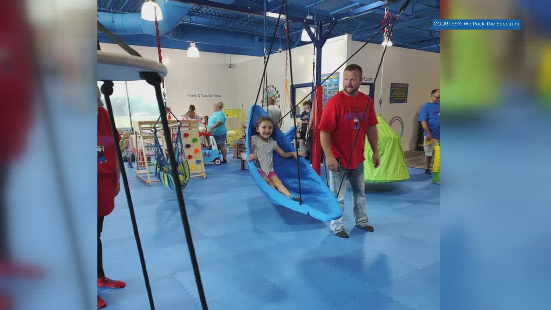 It's a kid's gym aimed at reaching children on the autism spectrum and of all ability levels.