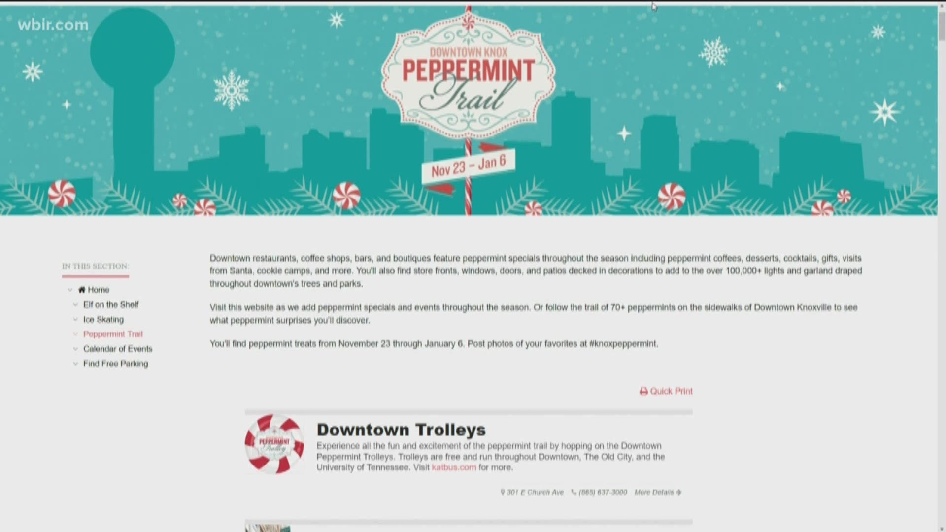 Downtown Knoxville's Peppermint Trail gives shoppers some extra sweet reasons to stop by downtown businesses.
Nov. 23, 2018-4pm