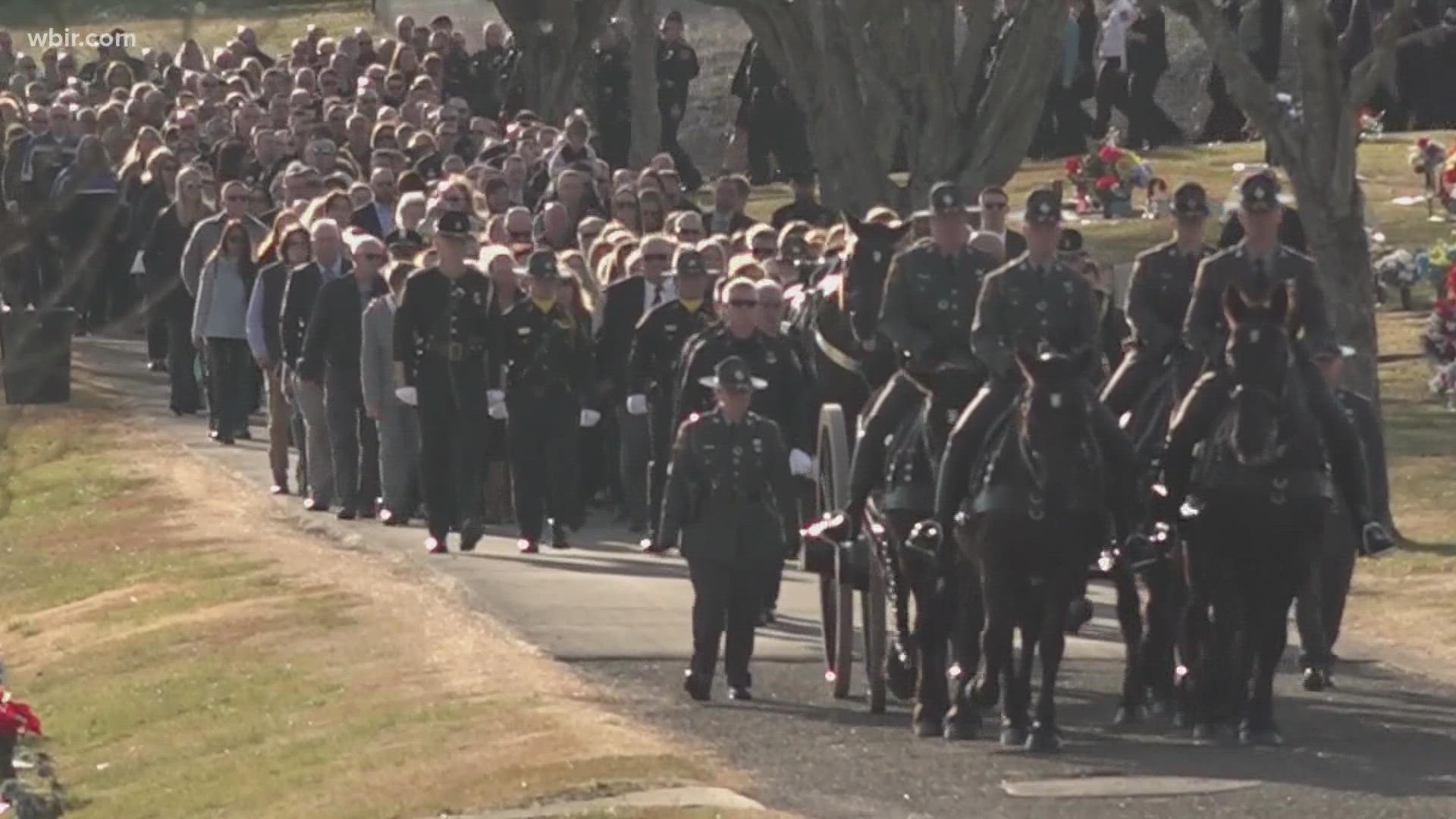 Hundreds gathered in Loudon County Wednesday to celebrate the life of a deputy who died in the line of duty.