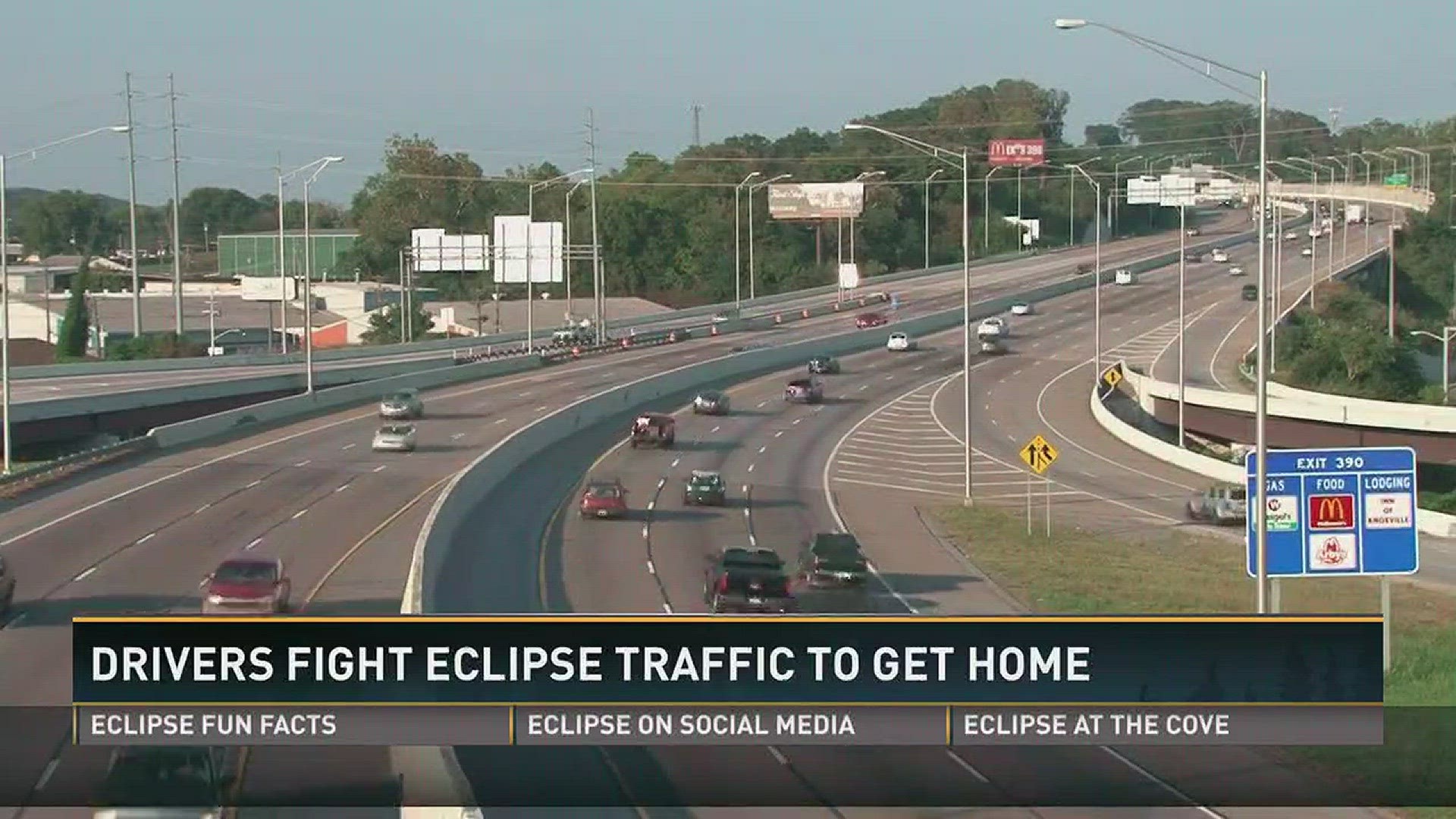 Aug. 21, 2017: After experiencing the eclipse in East Tennessee, thousands of drivers waited in long lines of traffic to get home.