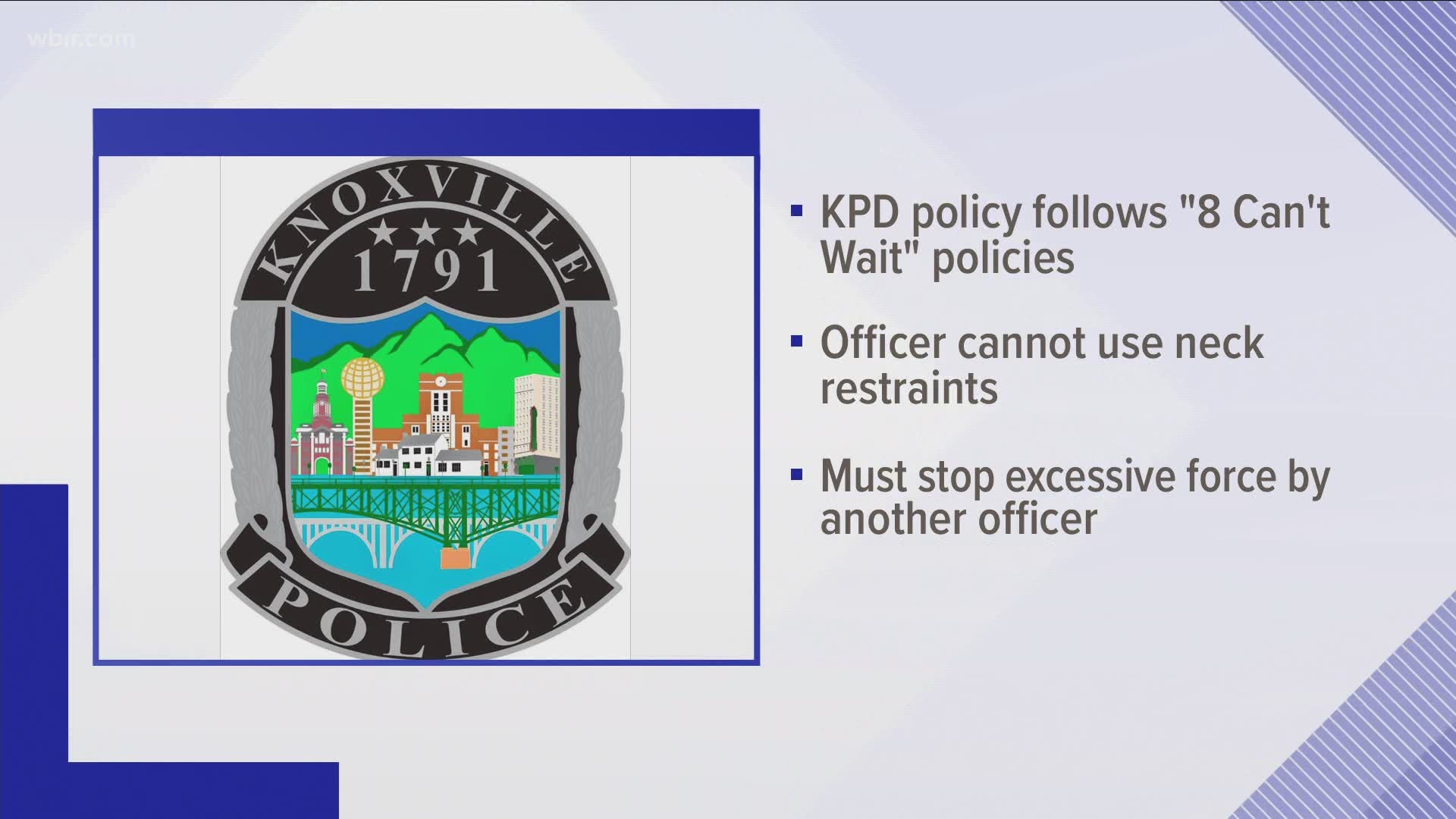 During a Facebook Live, Knoxville mayor Indya Kincannon says KPD's use of force policy follows all the 8 can't wait polices.