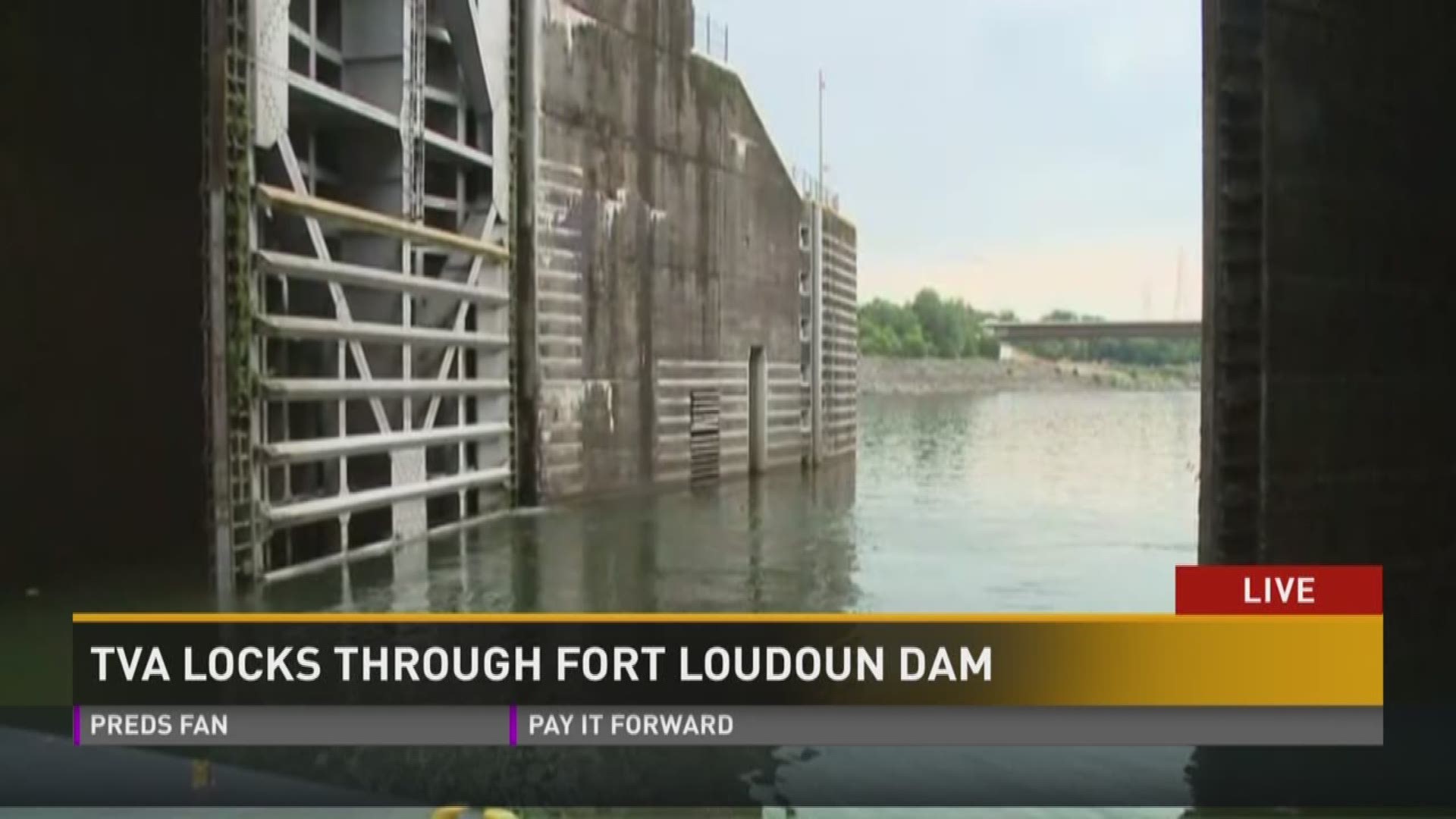 June 14, 2017: Chief Meteorologist Todd Howell rides along with TVA as they lock through the Fort Loudoun Dam.