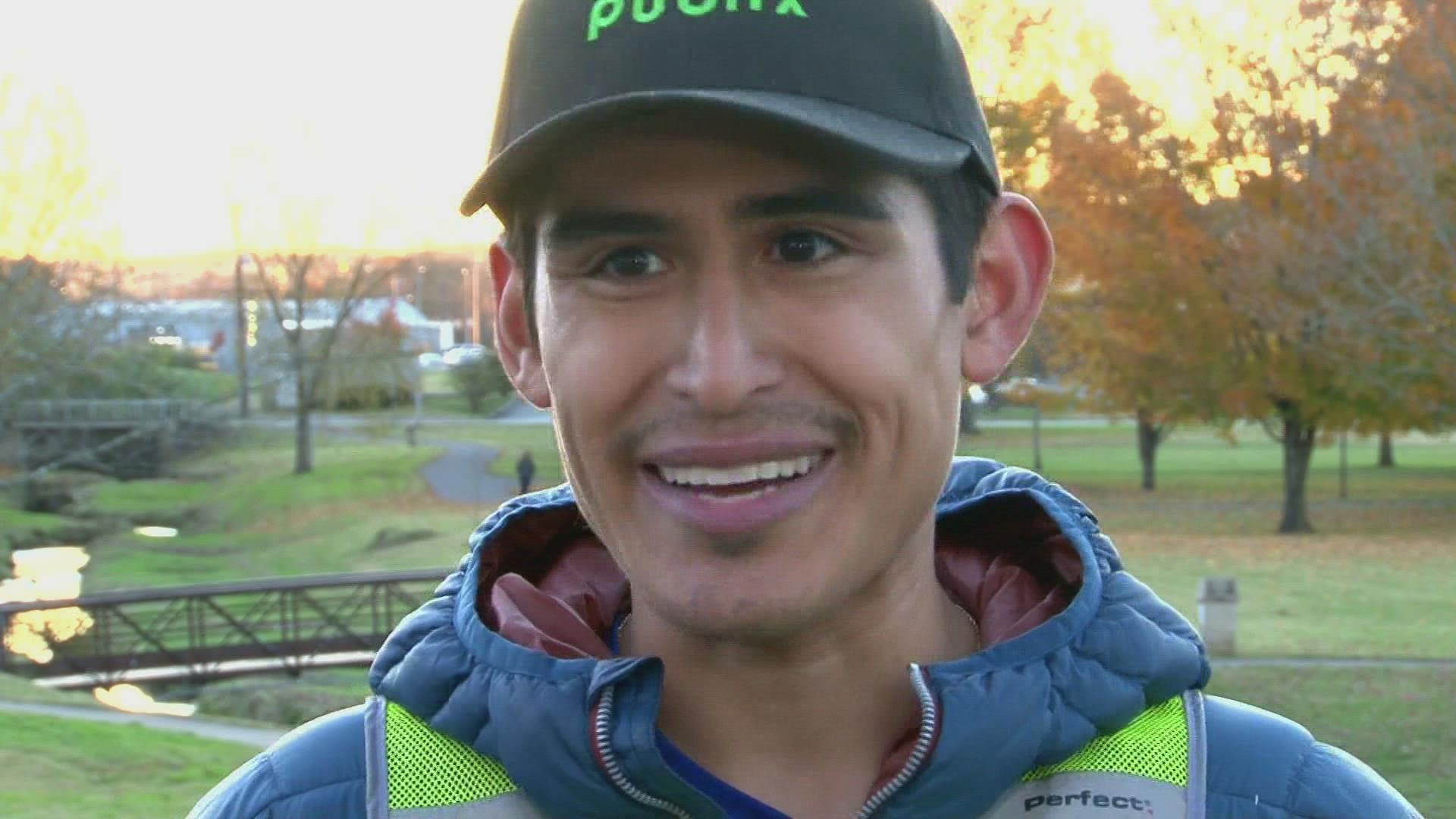 Hugo Garcia is running 642 miles, from Nashville to North Carolina. He doesn't call himself a marathon runner and says the secret is to just keep running.
