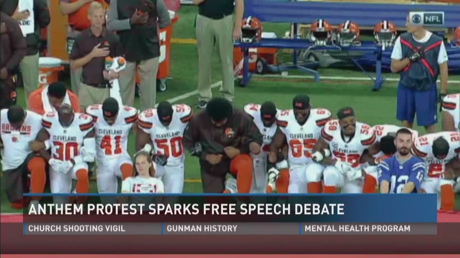 Sept. 25, 2017: As nearly 200 NFL players kneeled or locked arms on the field this weekend, it's spurring conversations across the country about free speech. 