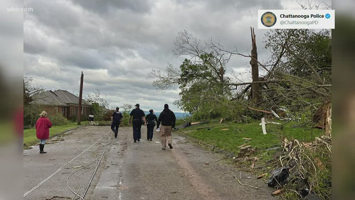 Severe storms hit the Chattanooga area causing widespread damage and