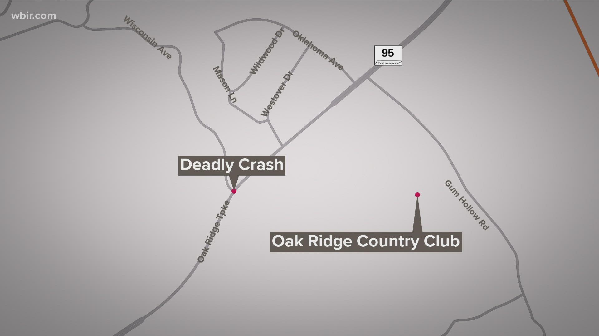 Steven Hinson of Georgia died in the two-car crash on the Oak Ridge Turnpike. It happened yesterday afternoon at Wisconsin Avenue.