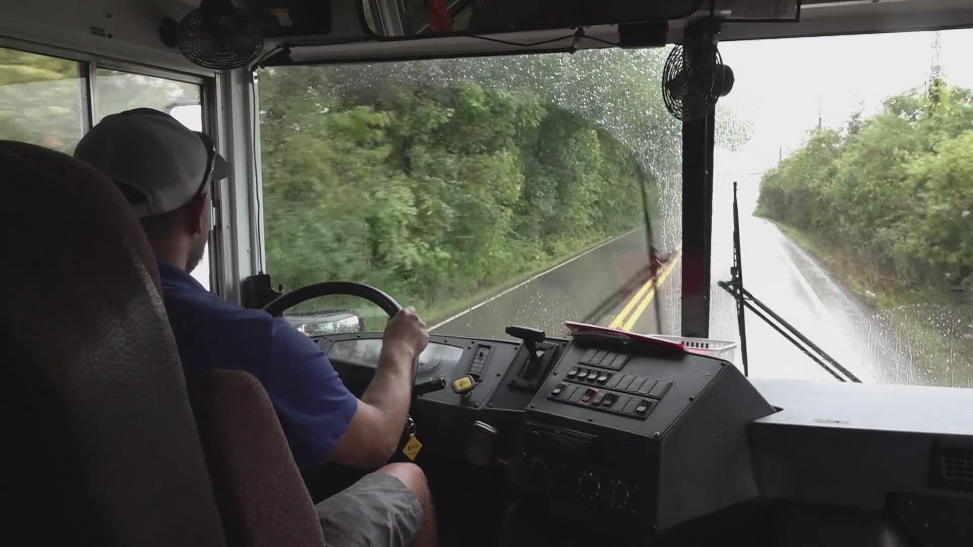 Driving a school bus is pretty different compared to driving a car during severe weather.