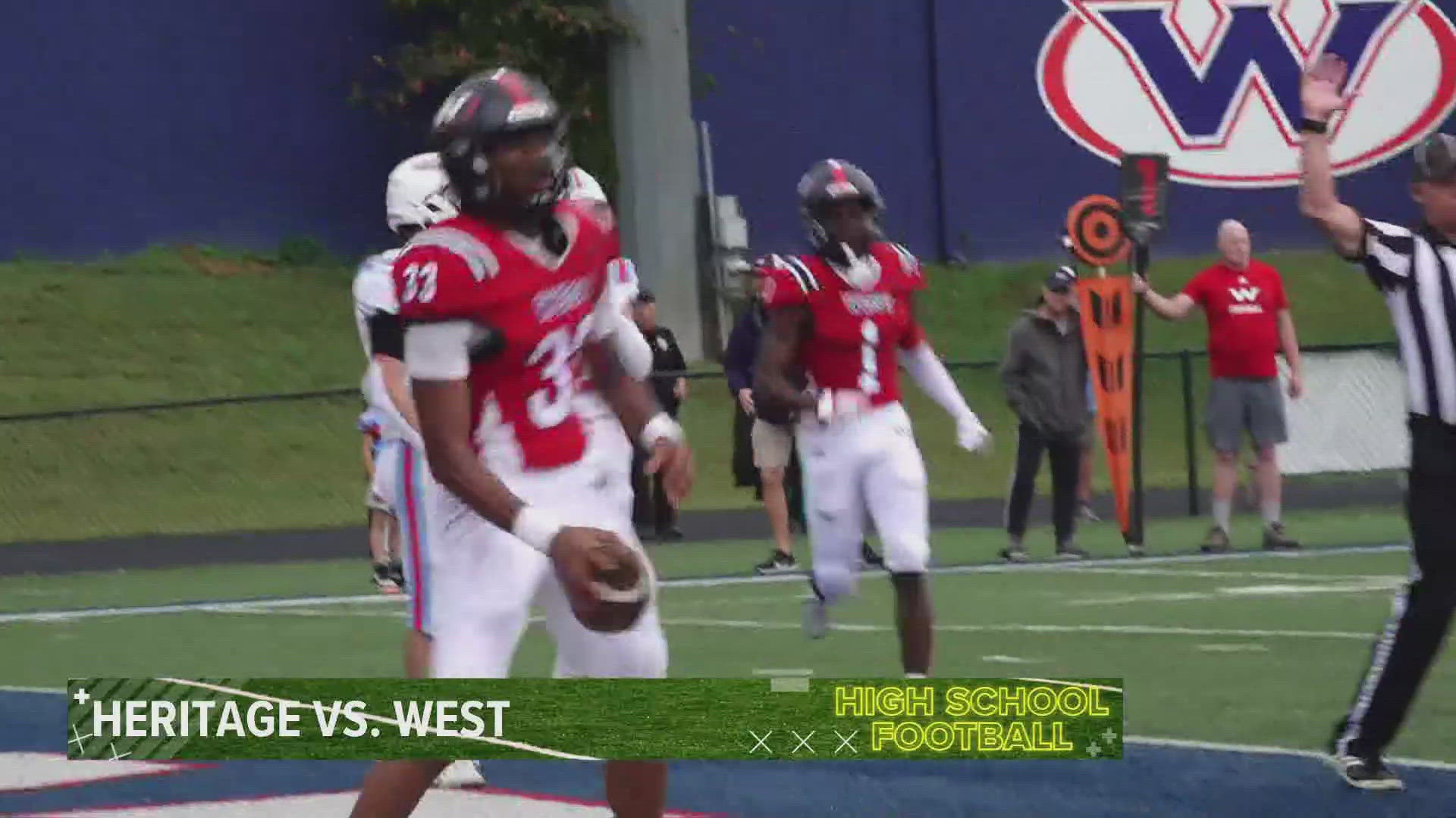 West came to play against Heritage on Saturday, beating the team for a score of 38-13.