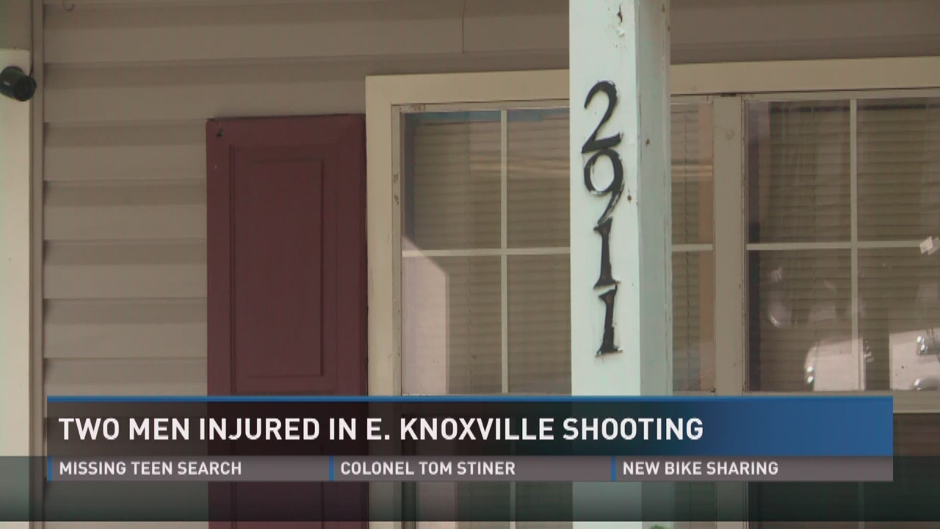 Aug. 16, 2017: Knoxville Police say two men were injured in a shooting while committing a crime at a home in East Knoxville.
