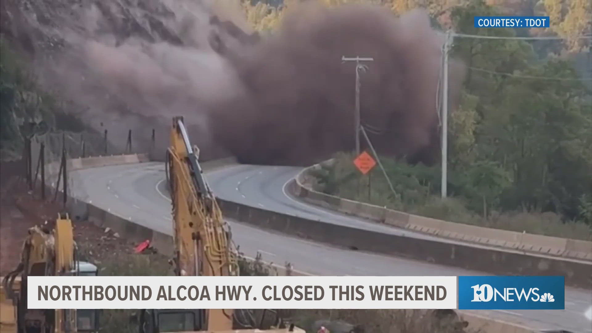 Northbound Alcoa Highway closed this weekend due to blasting and