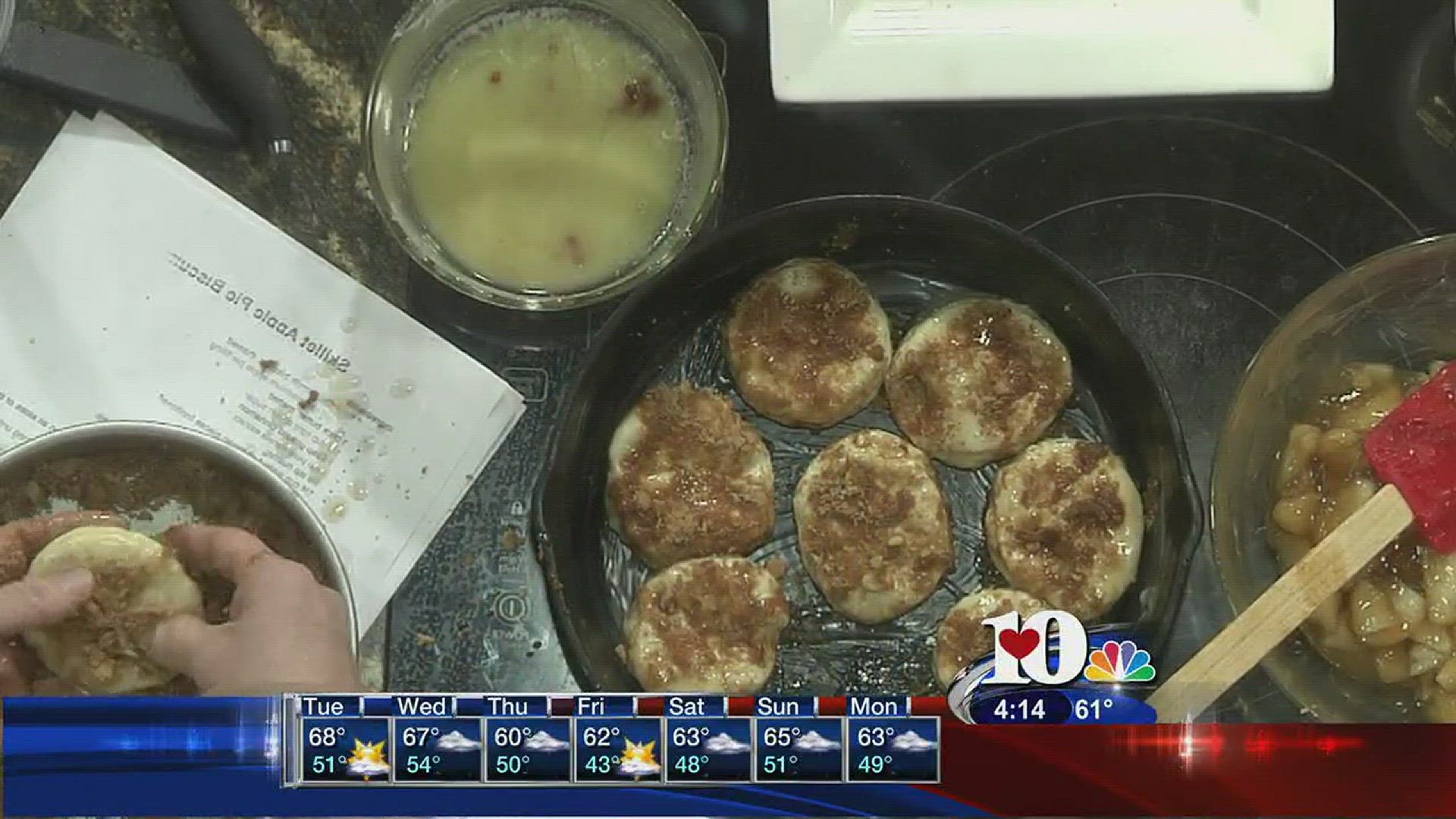 Lee and Shona from Faith Baked Cakes share their recipe for skillet apple pie biscuits.