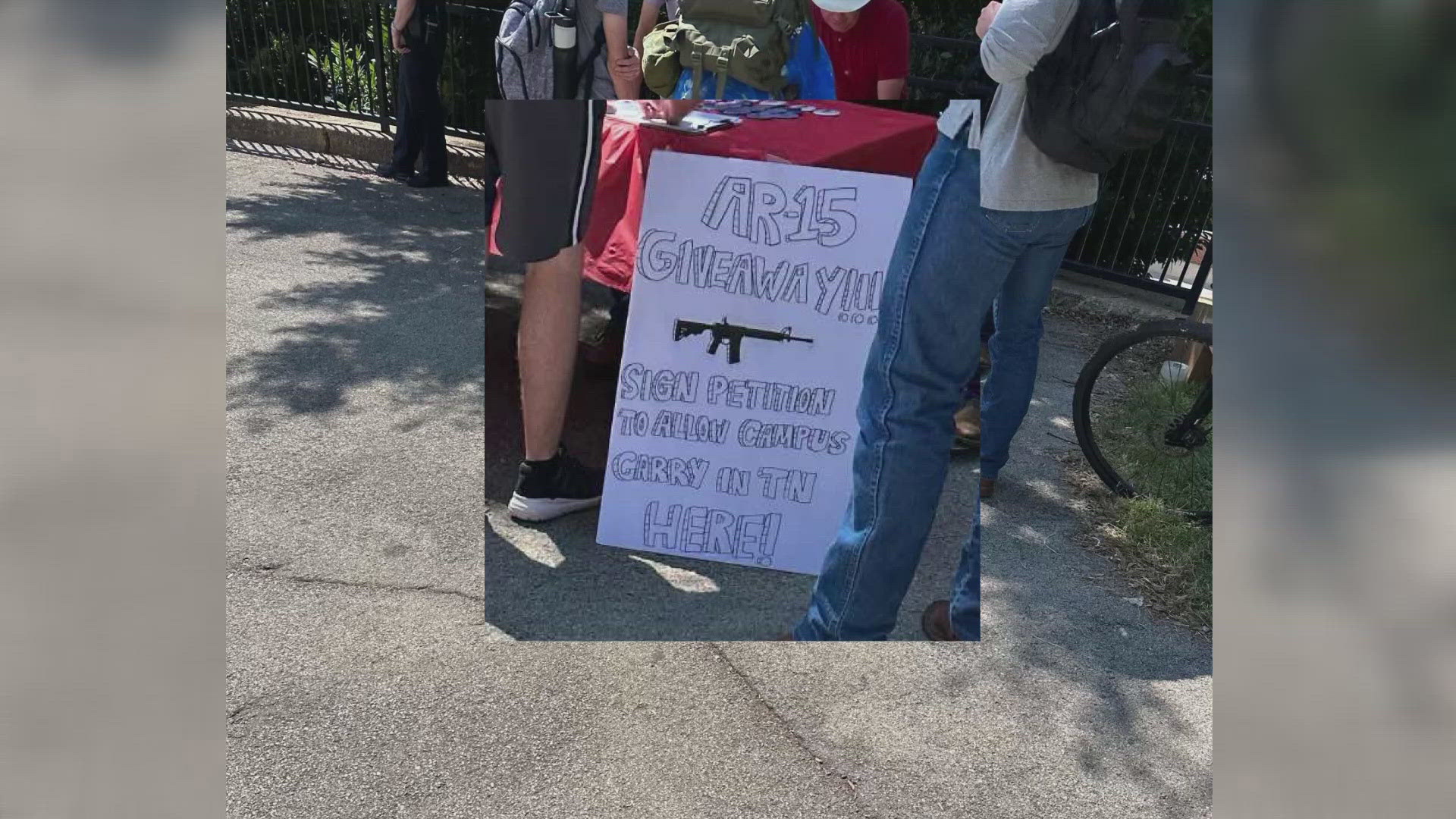 UT said the university's police department investigated the group and learned it was not selling raffle tickets and was not actually giving away guns.