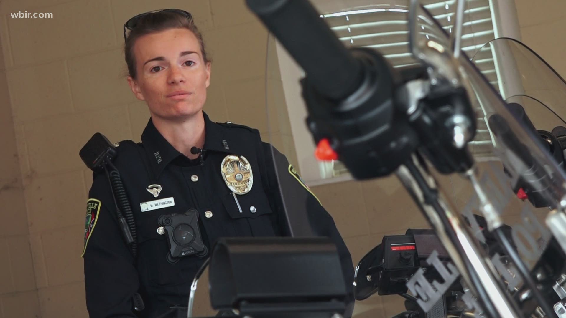 Officer Madison Wethington is the newest member of Maryville's eight-person traffic motor team.