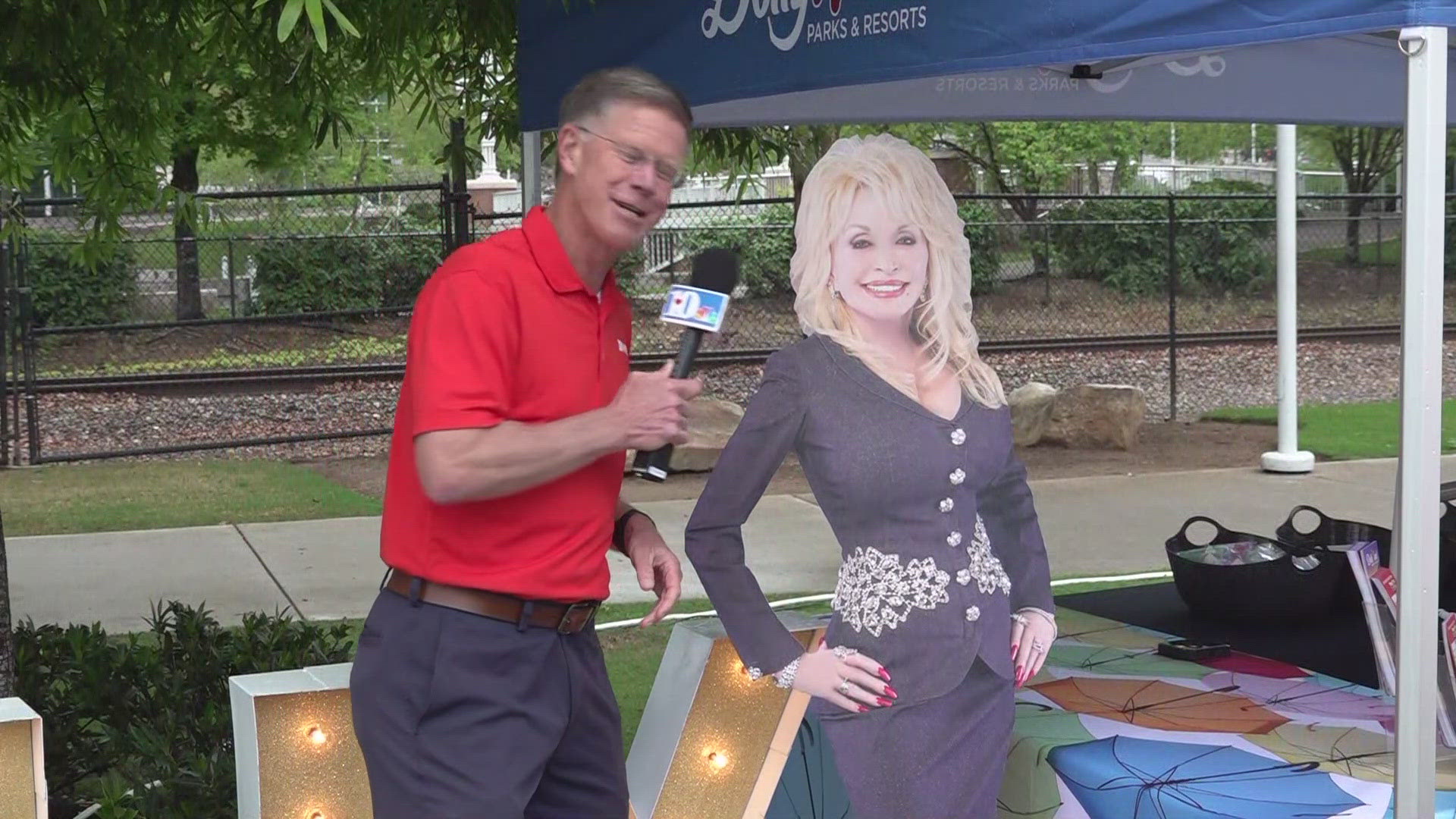 Todd Howell caught up with Dolly Parton at the Dogwood Arts Festival... at least the cardboard cutout version of her.