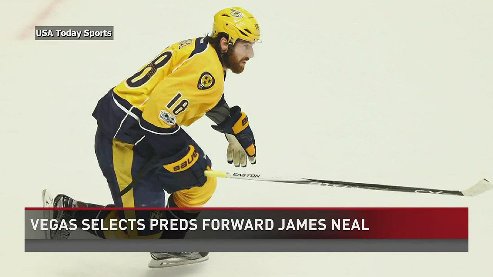 The Vegas Golden Knights select Preds forward James Neal in the 2017 NHL Expansion Draft.