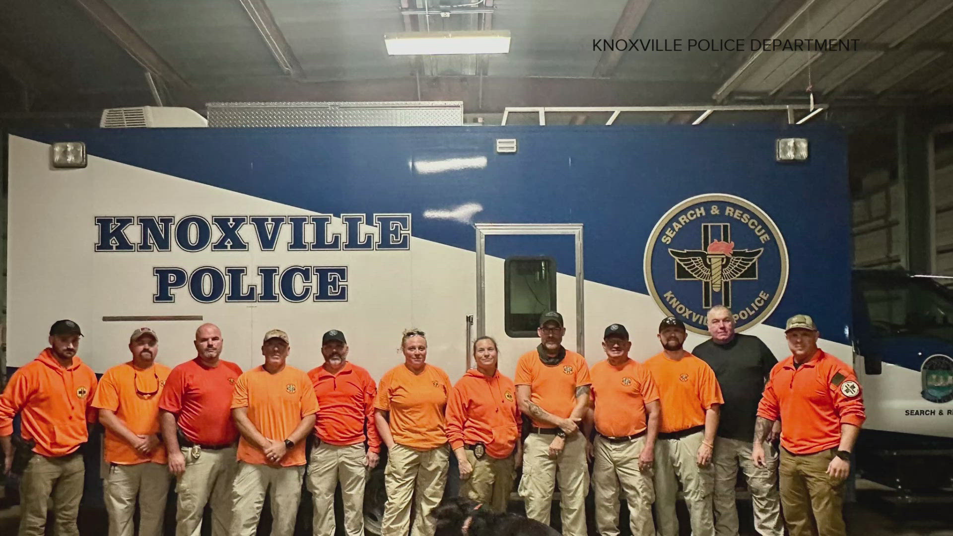 A group of Knoxville Police Dept. and Knoxville Fire Dept. members were deployed to Washington County to help ground search.