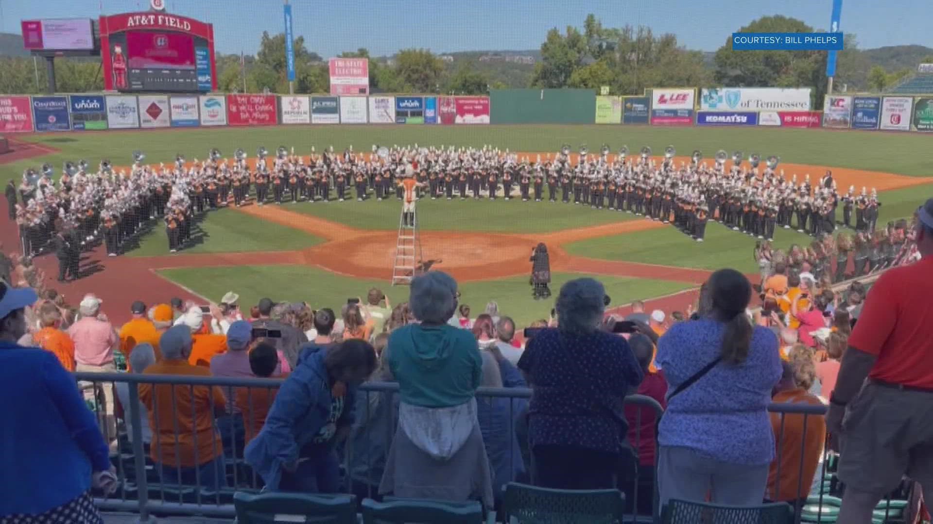 The band made a stop in Chattanooga on their way to Saturday's game against LSU.