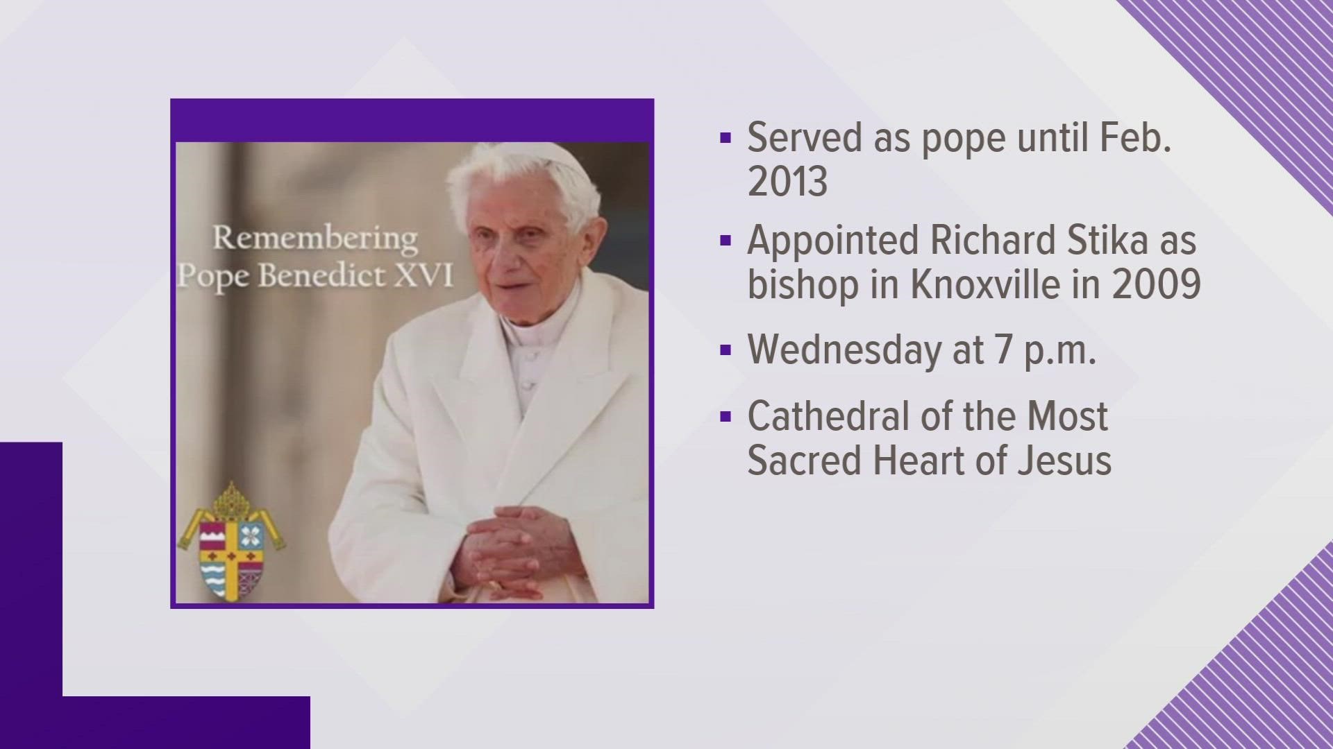 People in Knoxville will have the chance to honor Benedict XVI. Bishop Richard Stika will lead the mass.