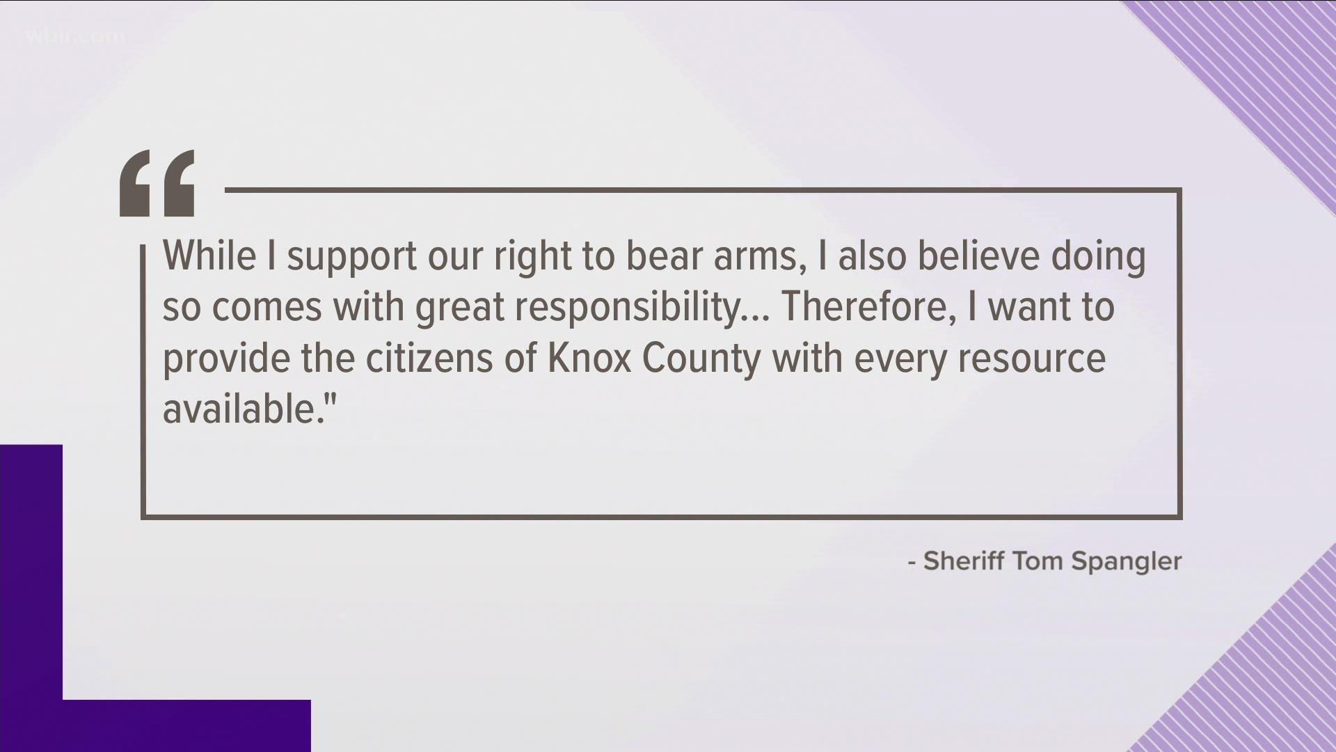 Knox County Sheriff Tom Spangler announced Thursday he'd offer to the public classes about a new gun carry law.