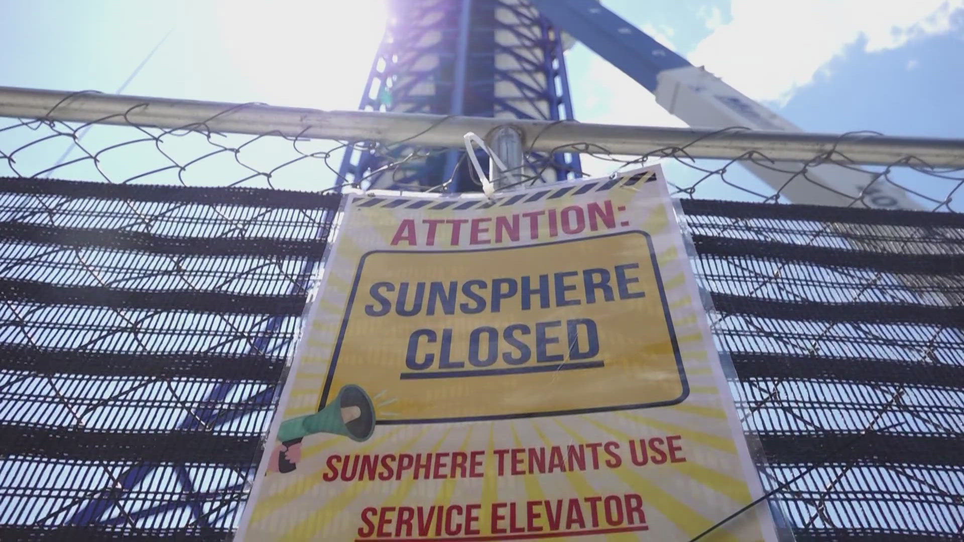 Visitors will not be able to enter the Sunsphere from May 28 through June 9, while steelwork construction is completed for a new welcome center.