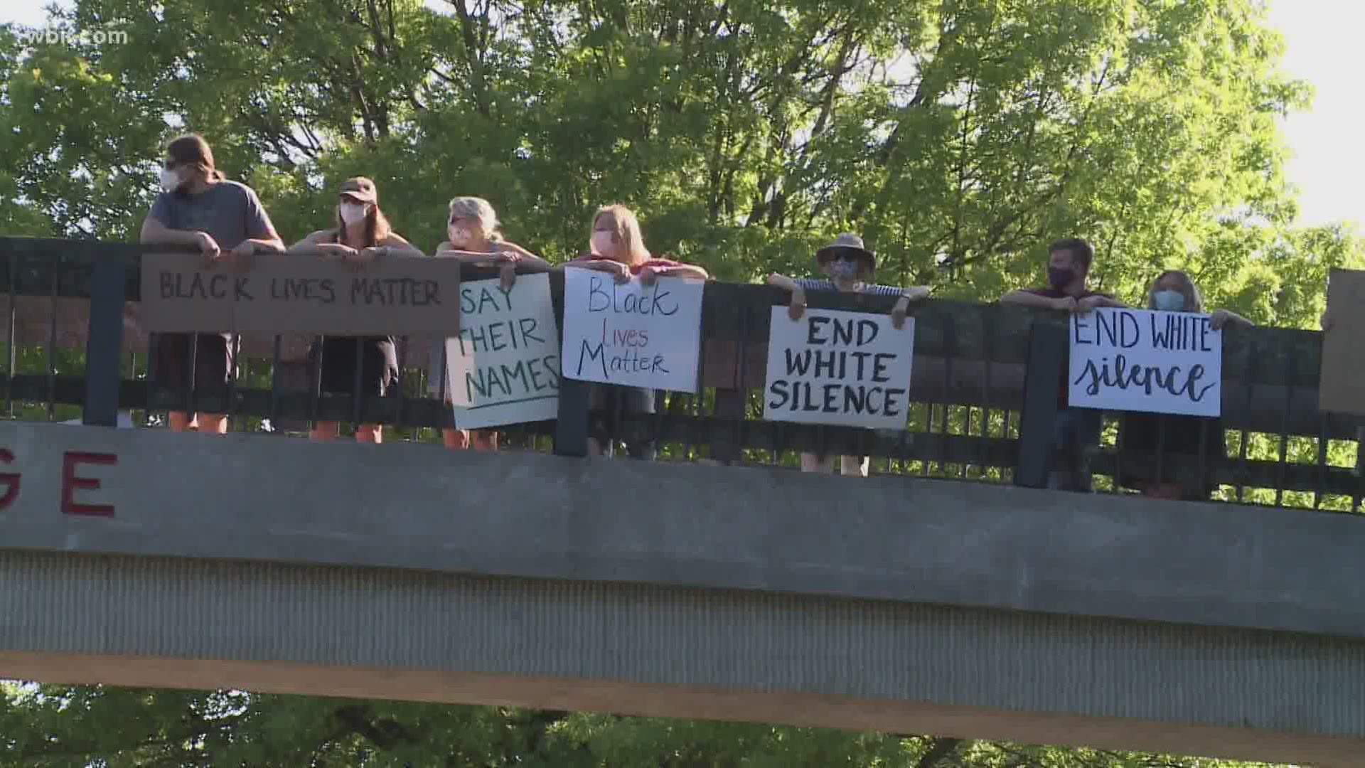 Nearly 900 people stood today on both sides of Alexander Parkway in Maryville silently and peacefully.