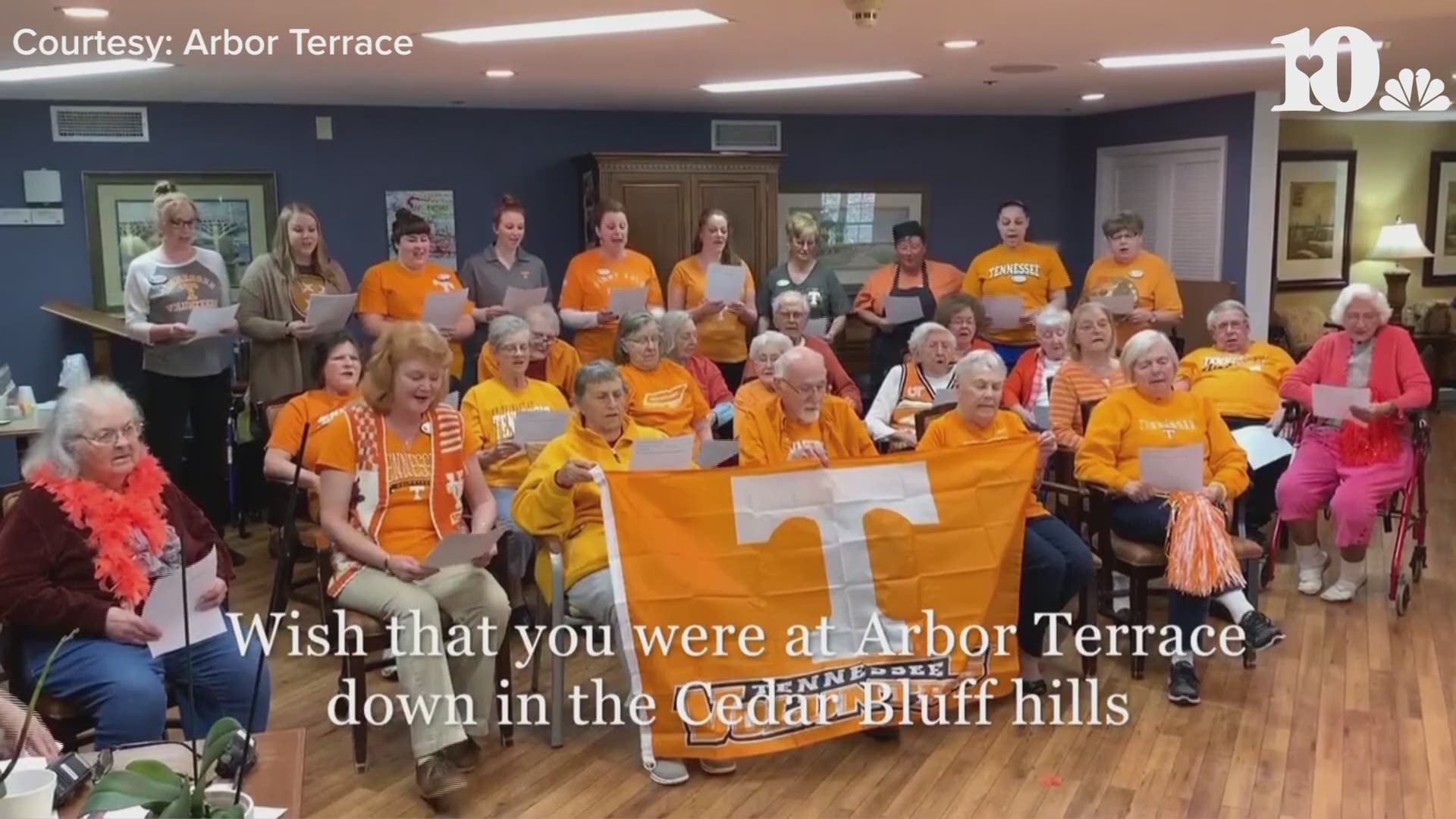 Residents at Arbor Terrace Cedar Bluff sing their own version of 'Rocky Top'