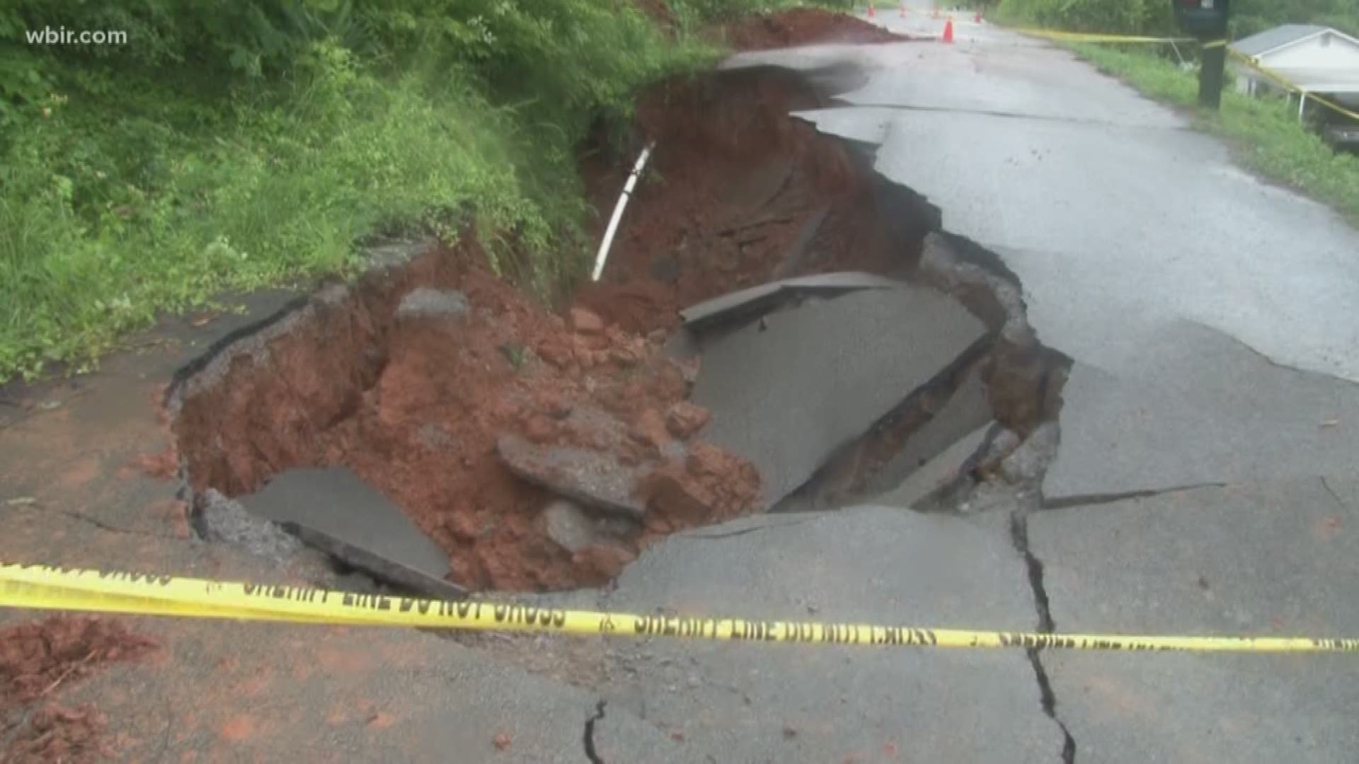 Grainger County is working to fix a sinkhole on Honey Creek Lane that's not allowing neighbors to drive anywhere.